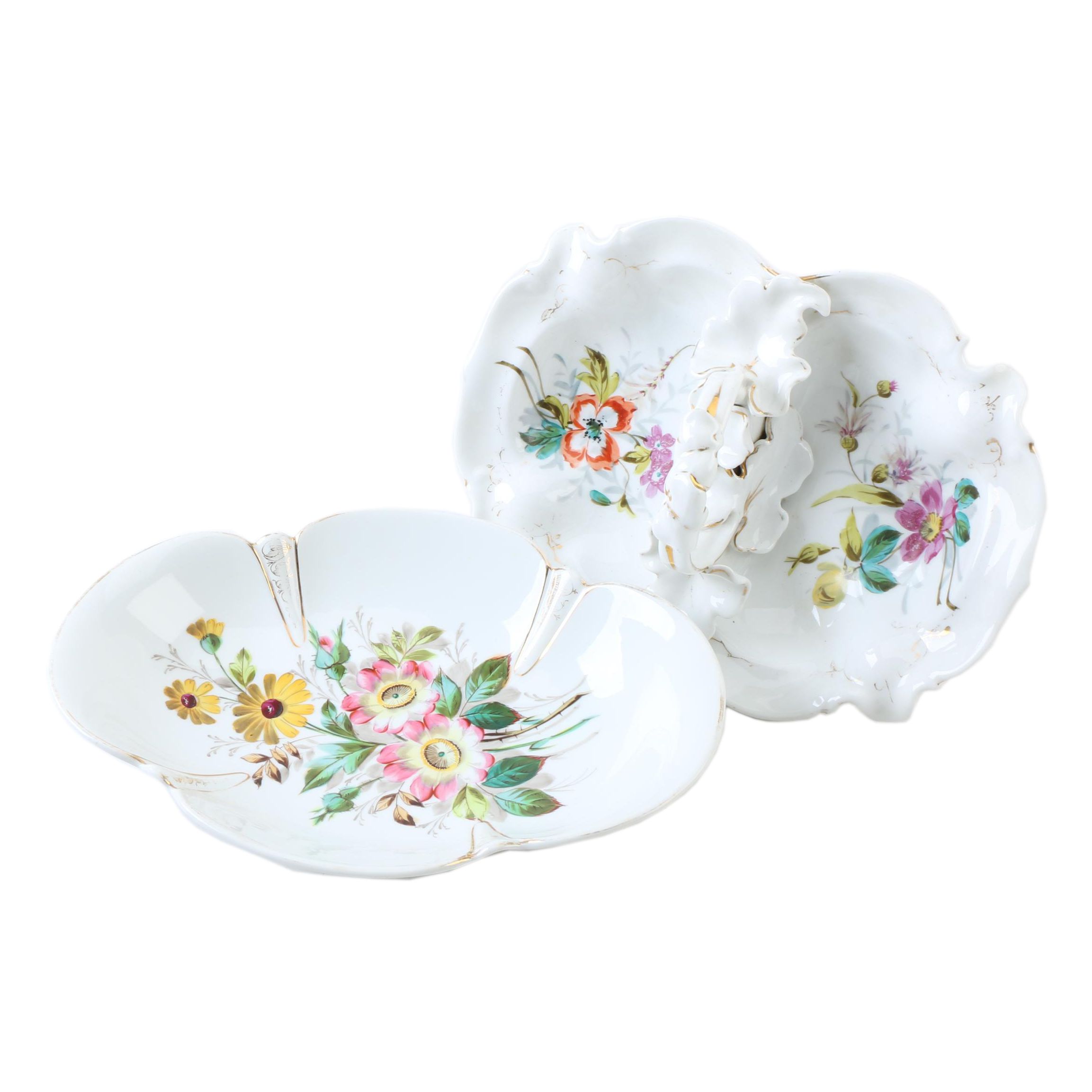 Antique Hand-painted Porcelain Serveware Including Carl Tielsch