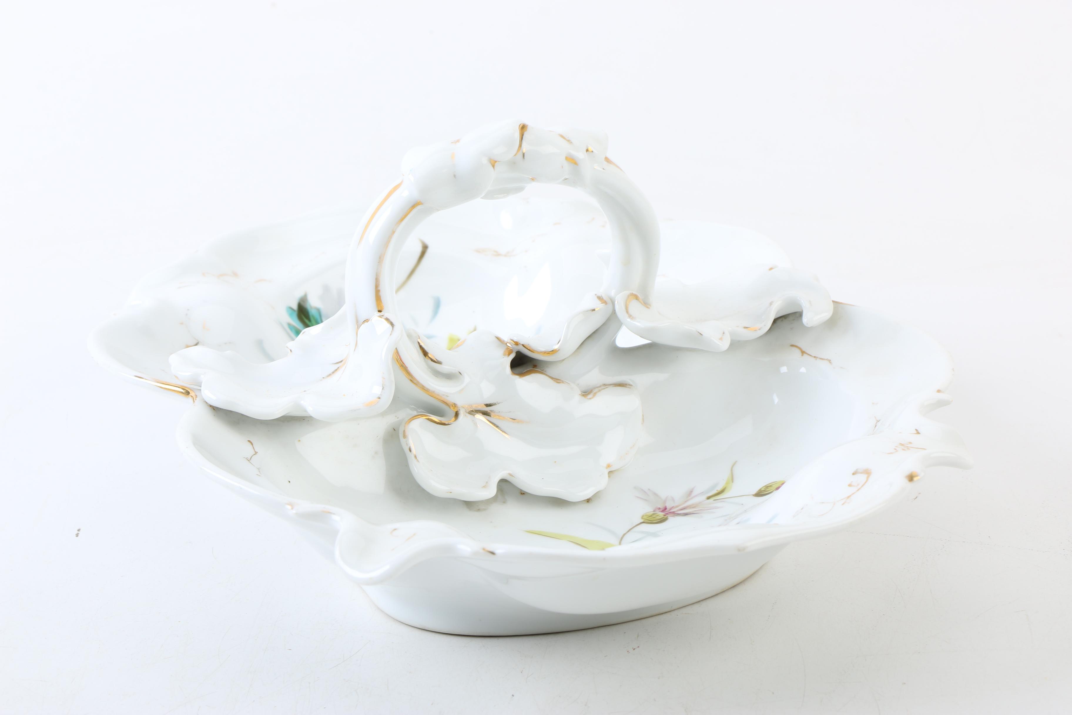 Antique Hand-painted Porcelain Serveware Including Carl Tielsch