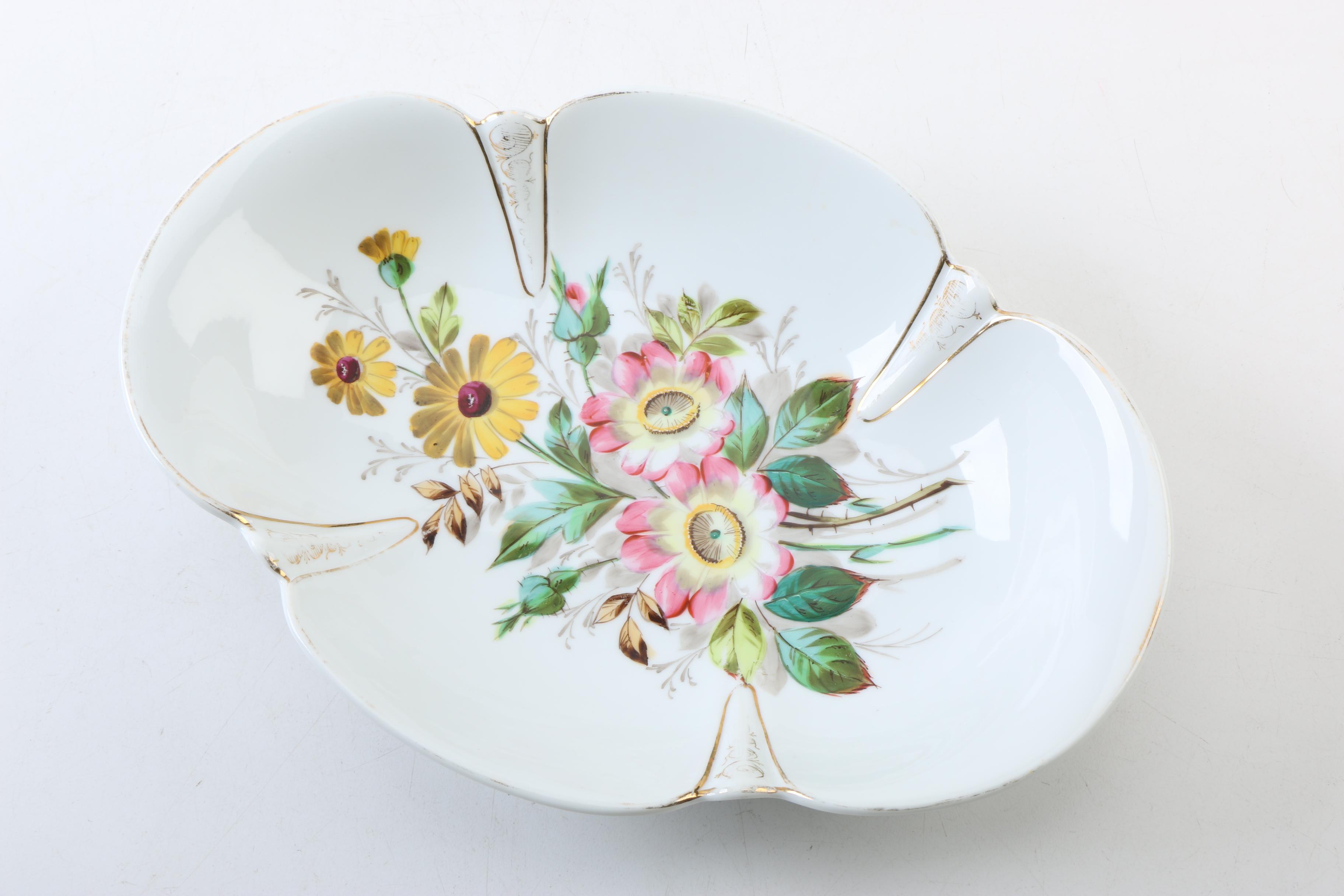 Antique Hand-painted Porcelain Serveware Including Carl Tielsch