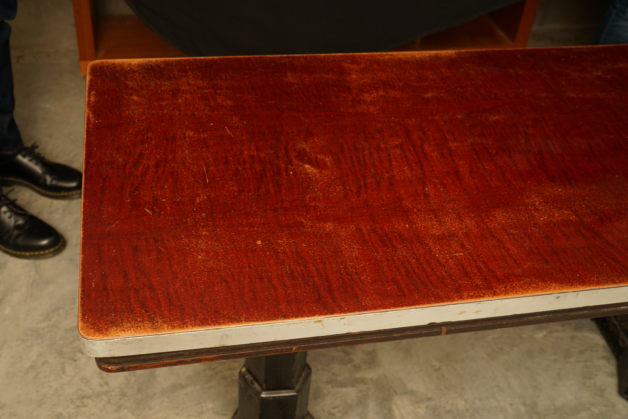 Art Deco Console Table with Cast Iron Base