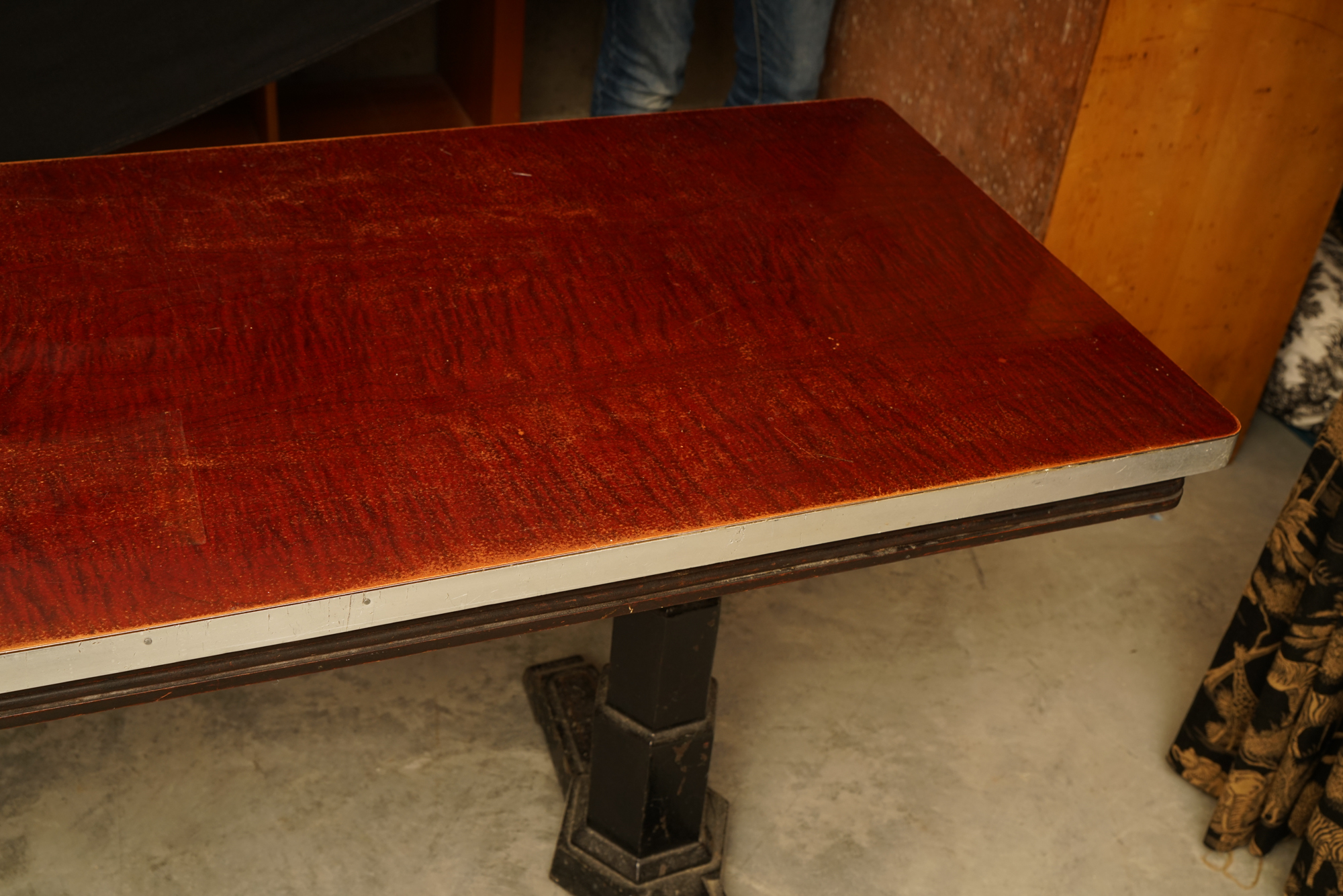Art Deco Console Table with Cast Iron Base