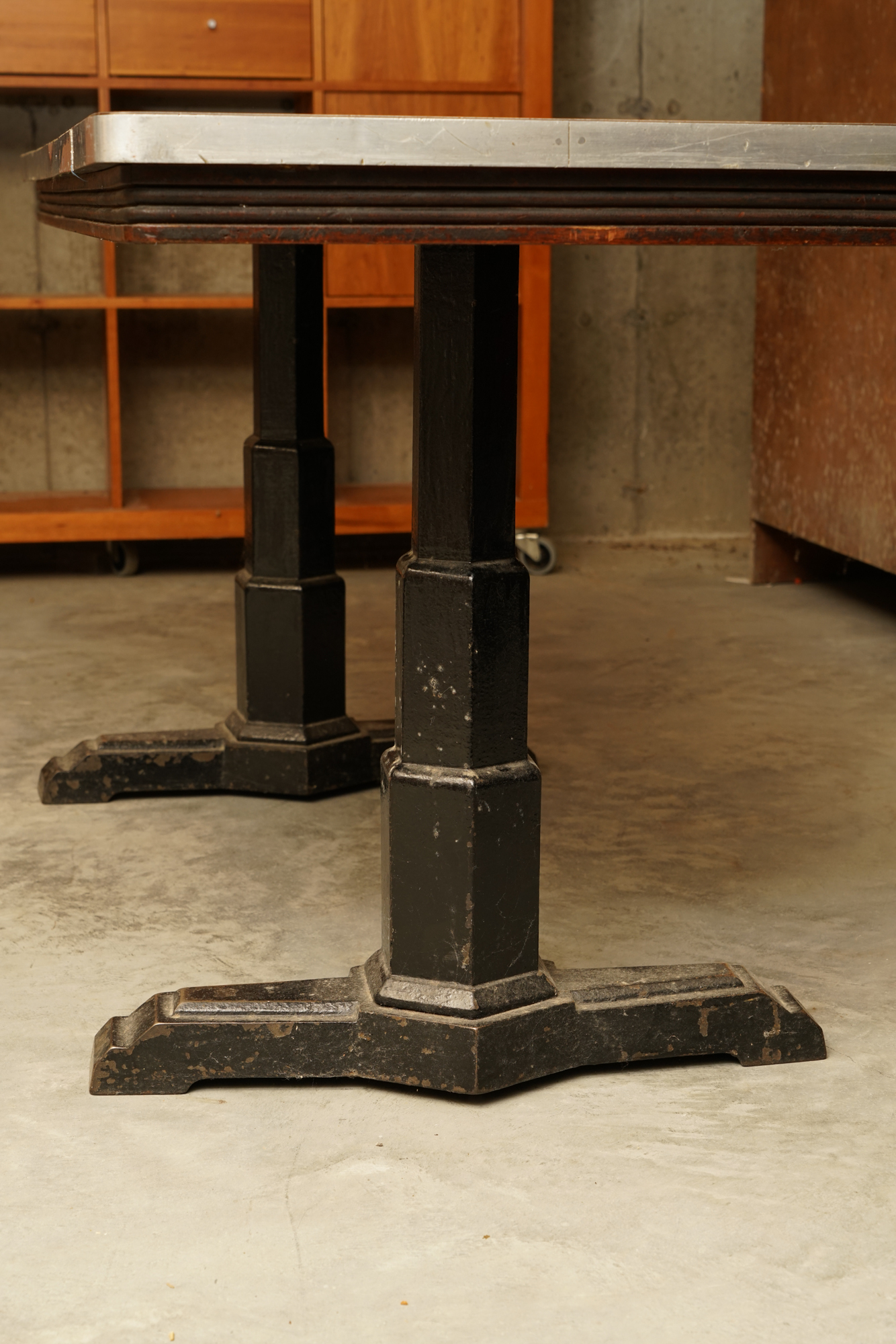 Art Deco Console Table with Cast Iron Base