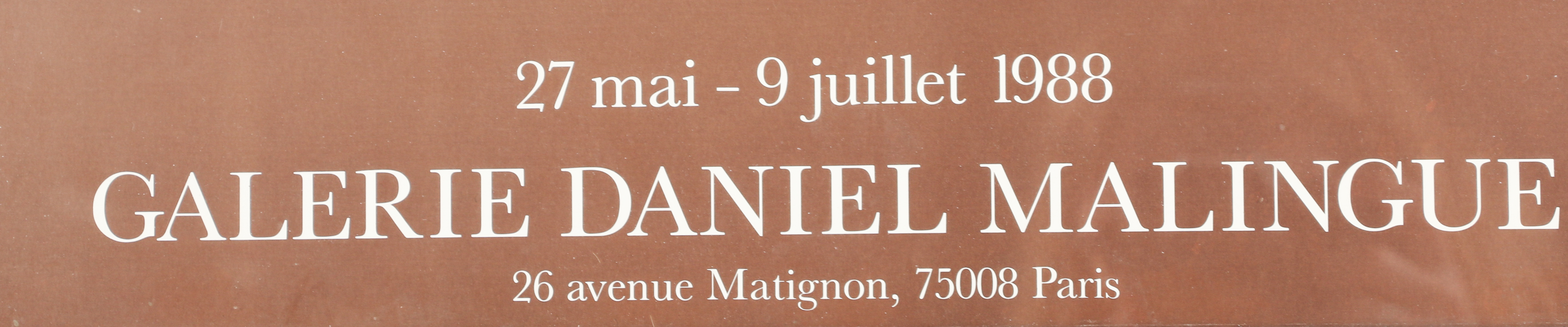 Galerie Daniel Malingue 1988 Exhibition Poster "Lobo"