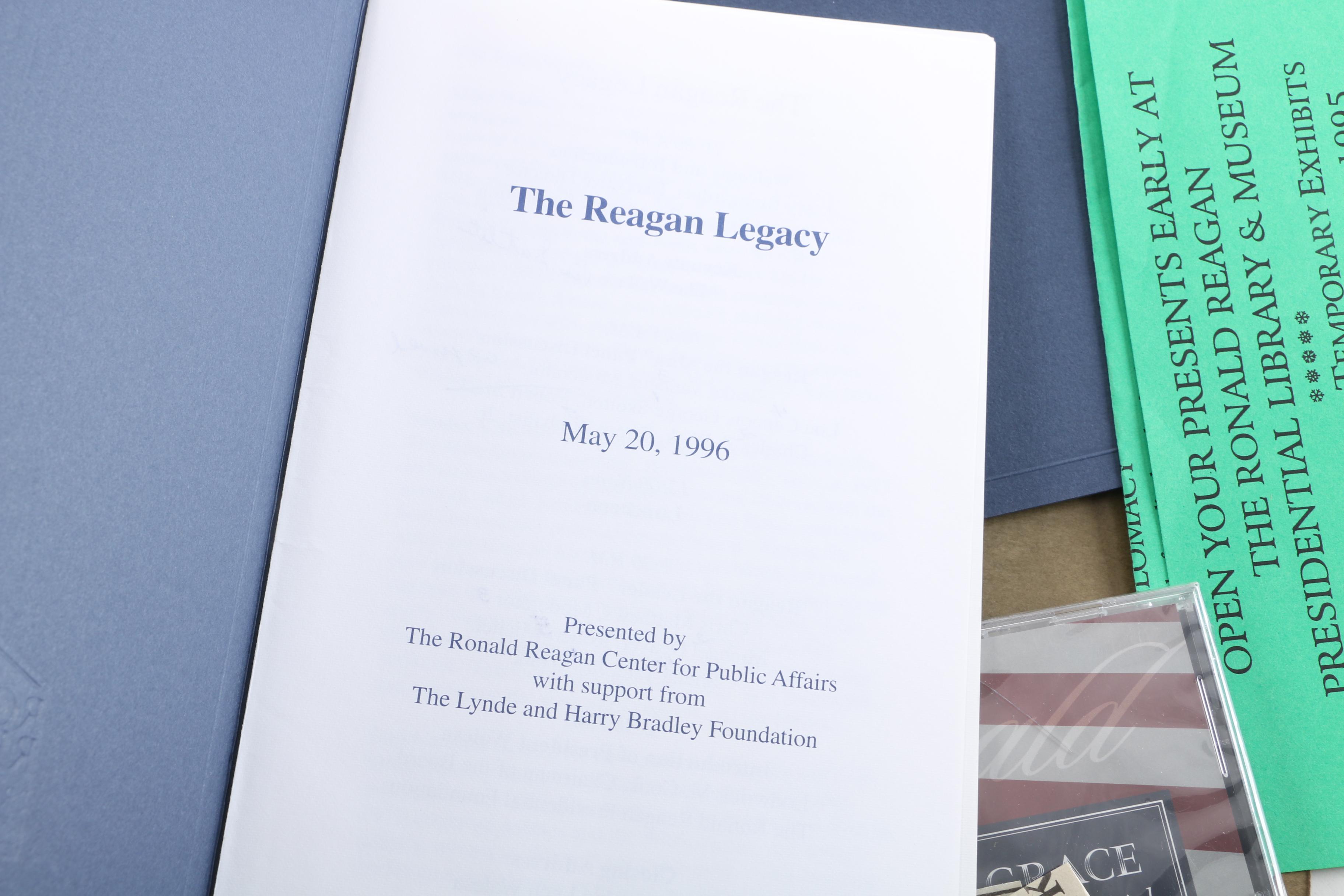 Ronald Reagan Memorabilia Including Music CD and First Day Of Issue Cover