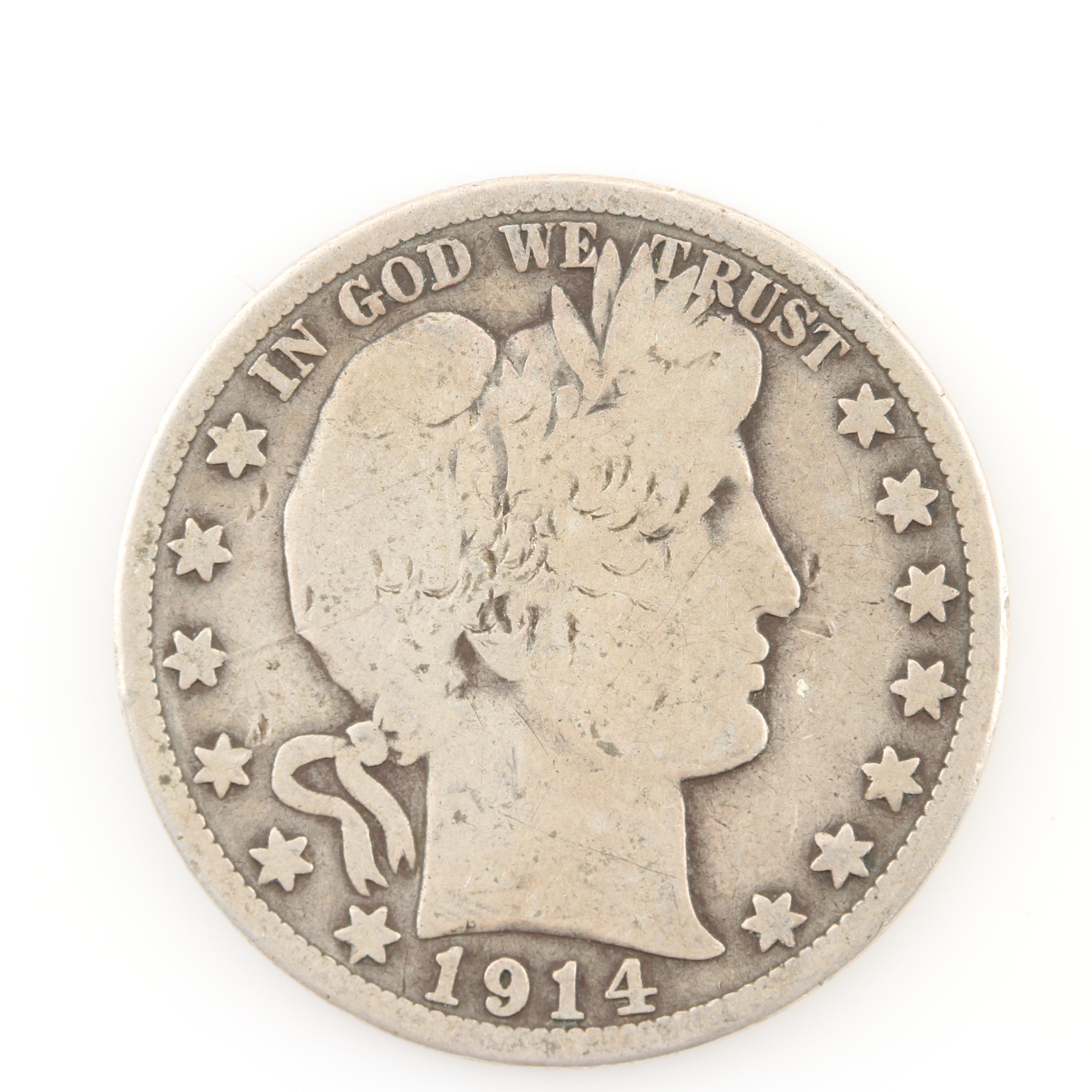 Group of Antique Barber Silver Coins and Walking Liberty Silver Half Dollars