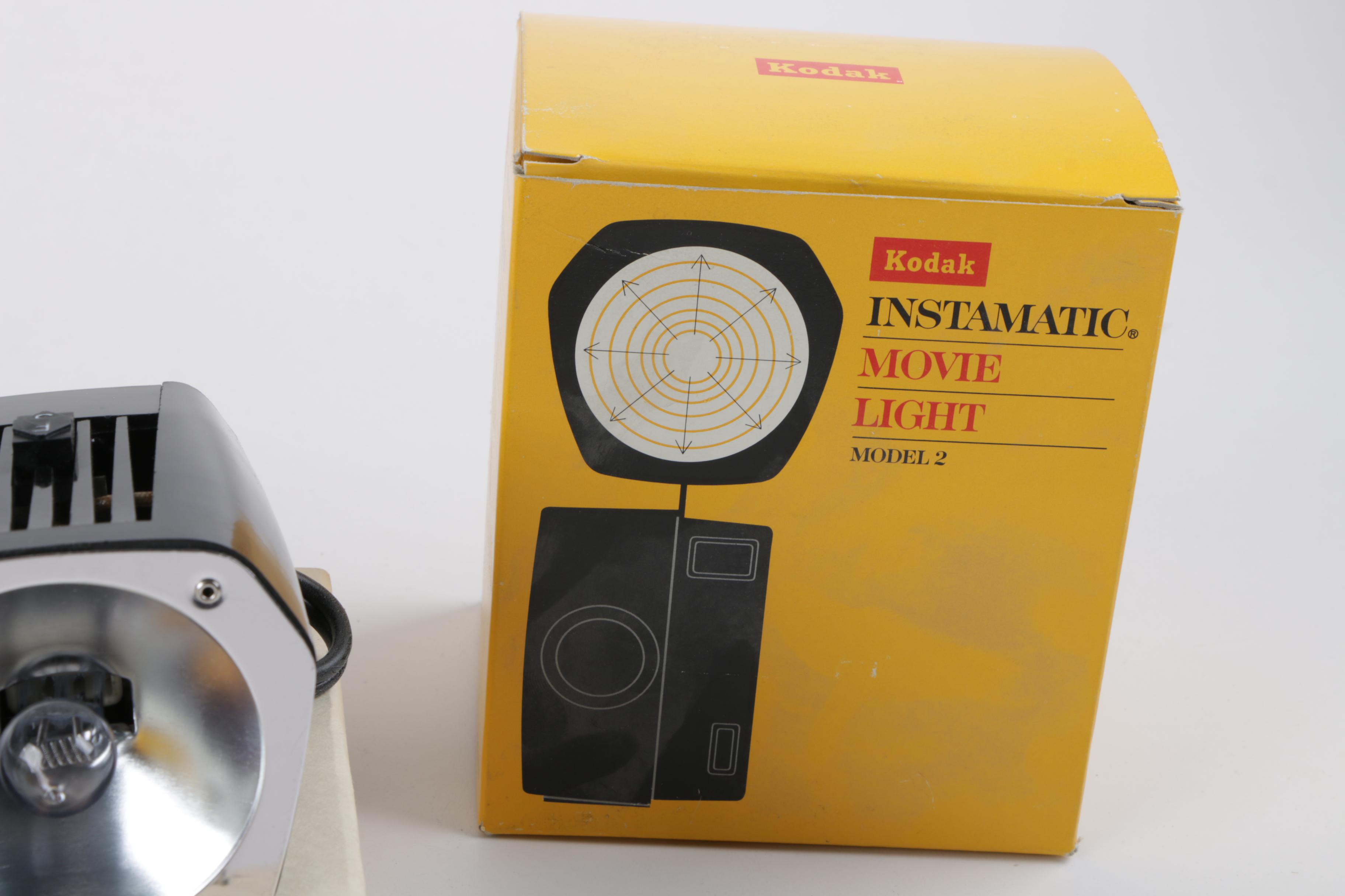 Kodak Instamatic M18 Video Camera with Model 2 Movie Light