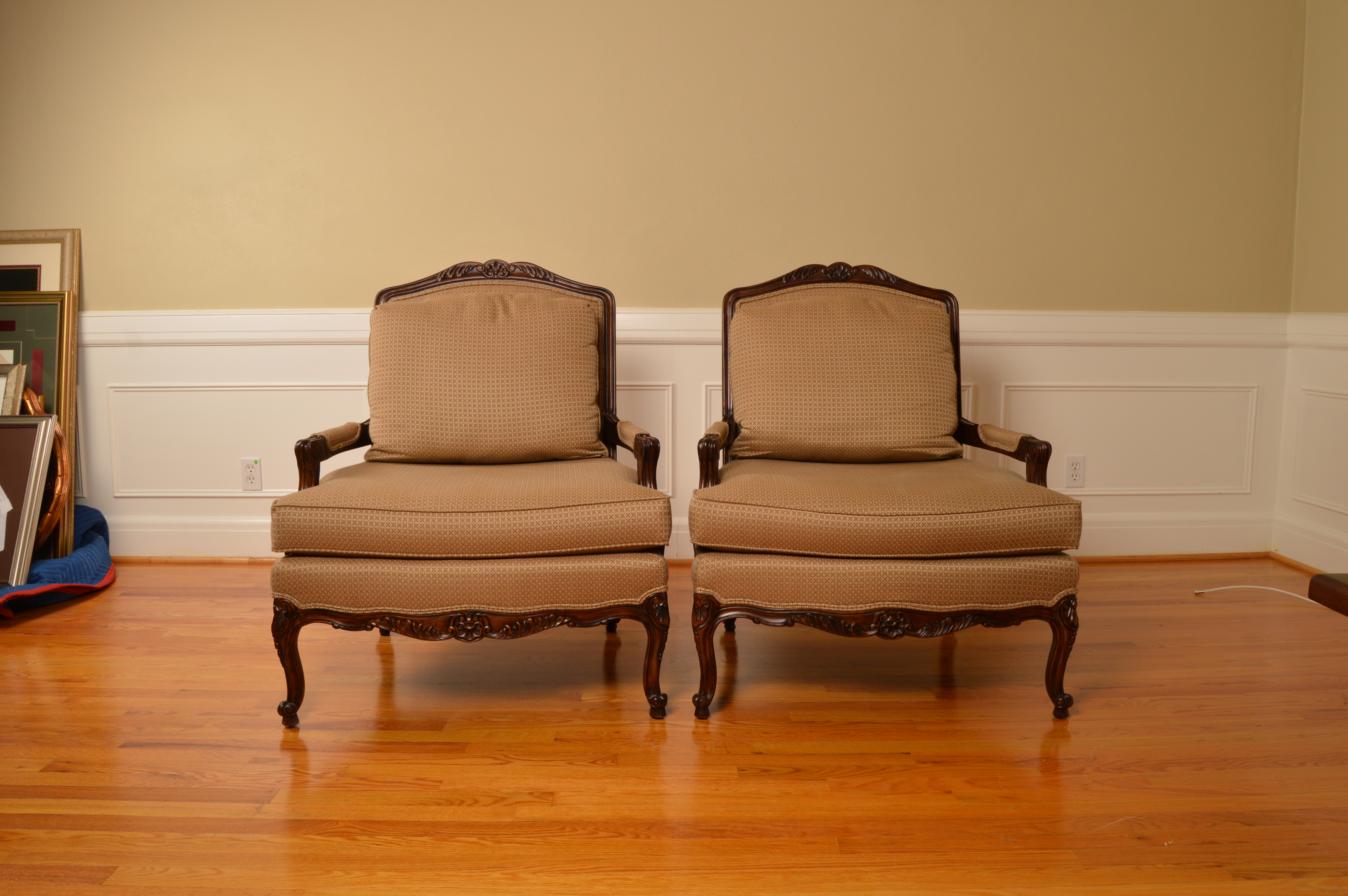 Louis XV Style Upholstered Armchairs by Thomasville