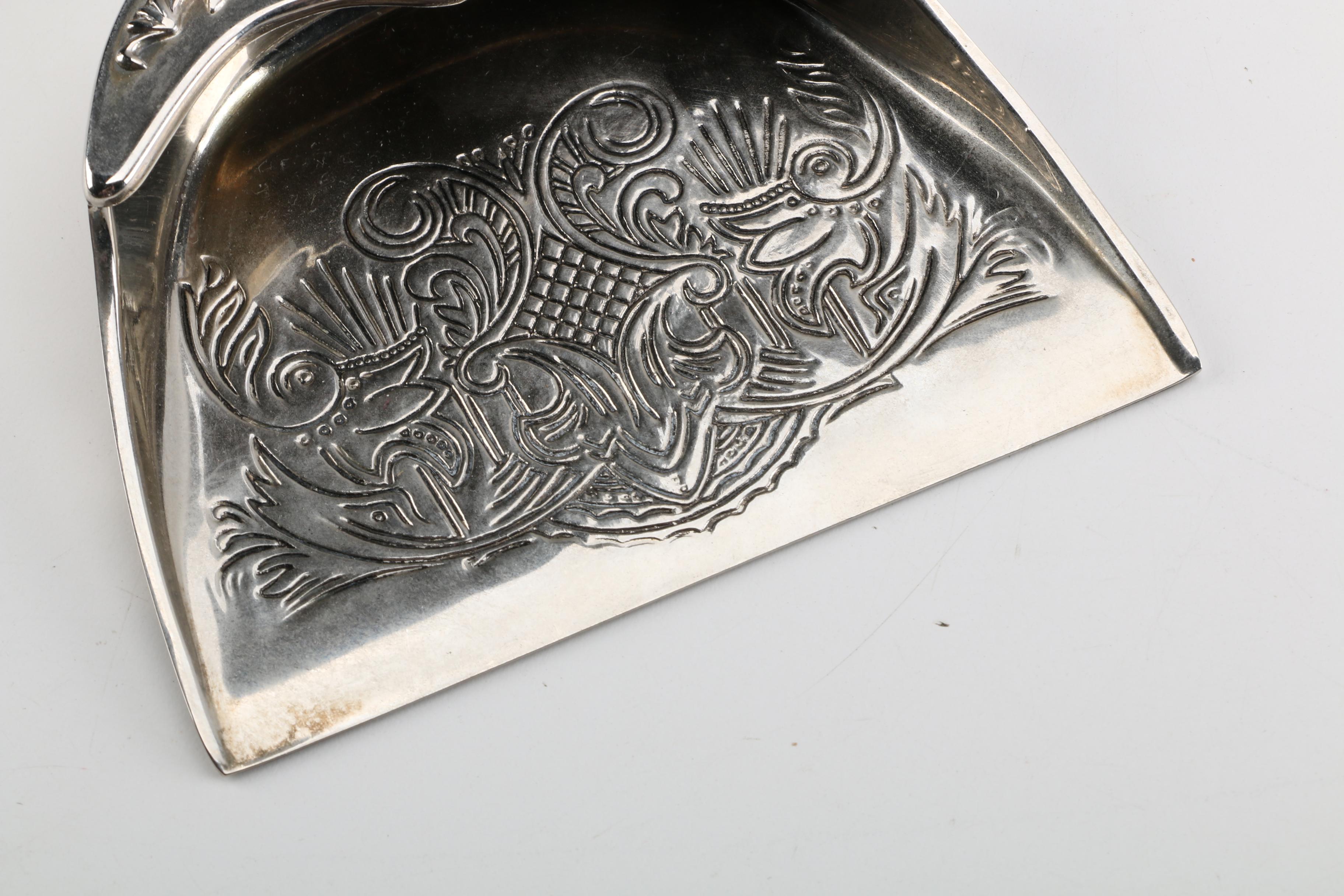 Godinger Silver Plate Crumb Catcher with Brush and Other Silent Butlers