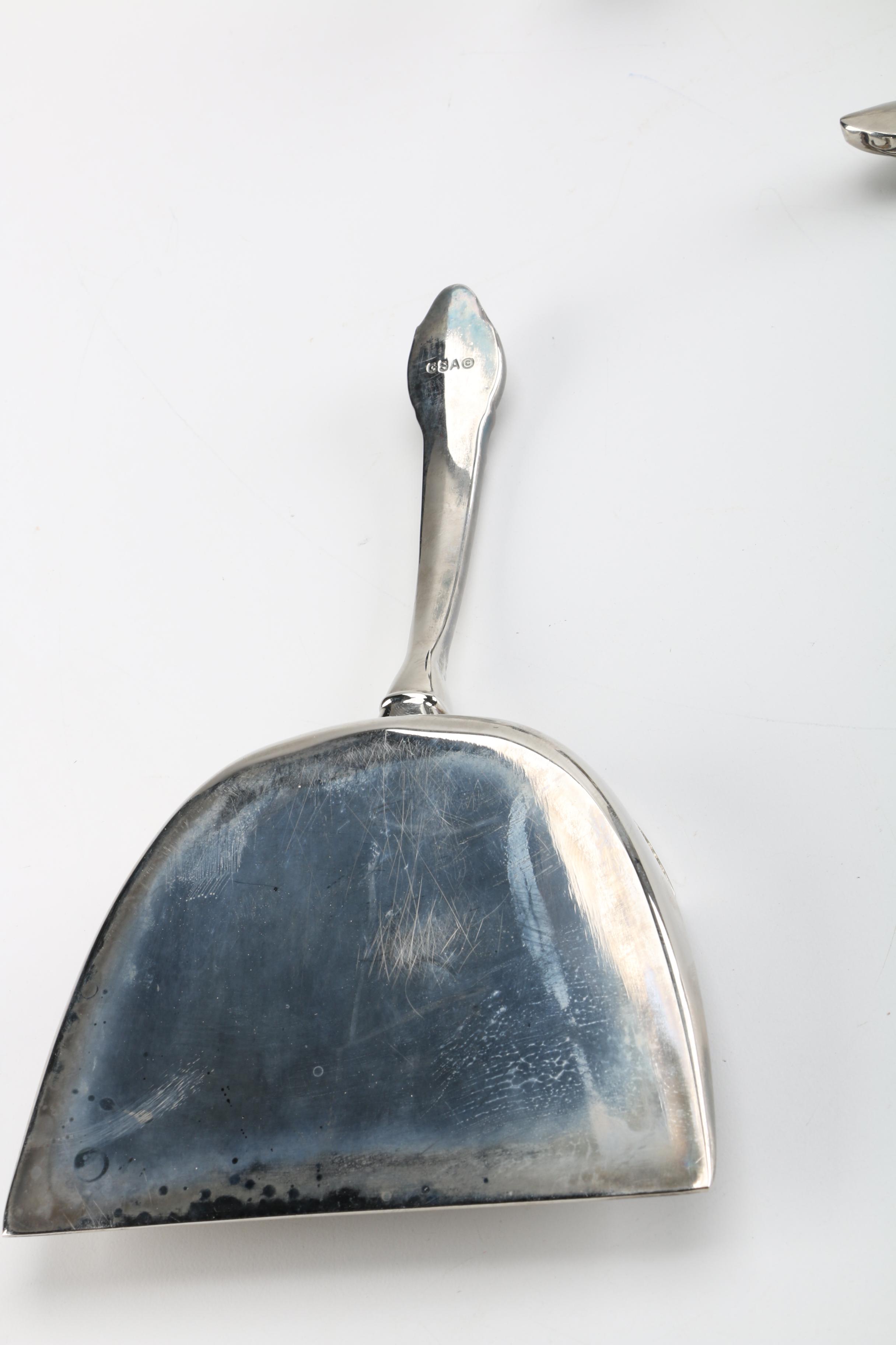 Godinger Silver Plate Crumb Catcher with Brush and Other Silent Butlers