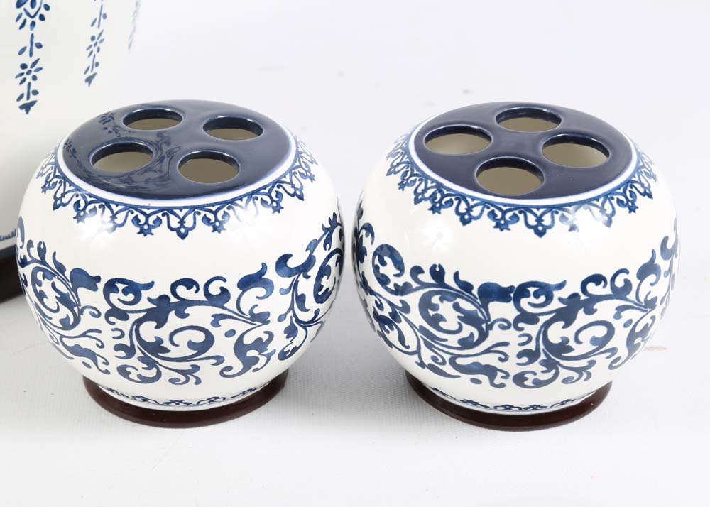 Ceramic Bathroom Set Featuring The Bombay Company