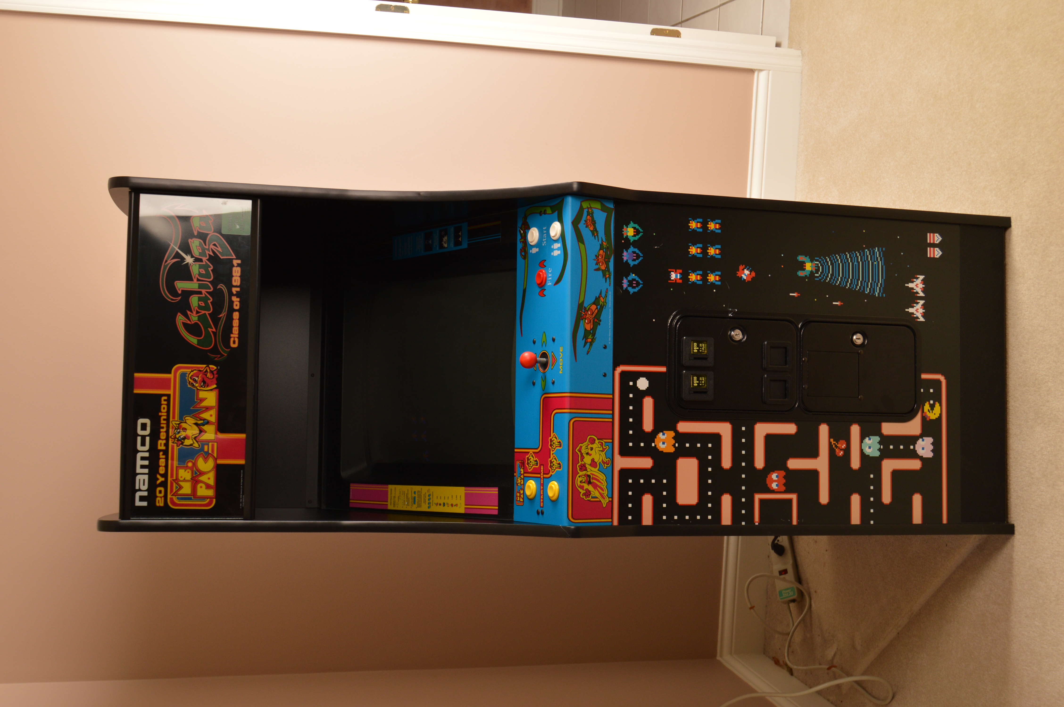 Modern Age Namco 'Ms. Pac-Man" and "Galaga" Arcade Cabinet