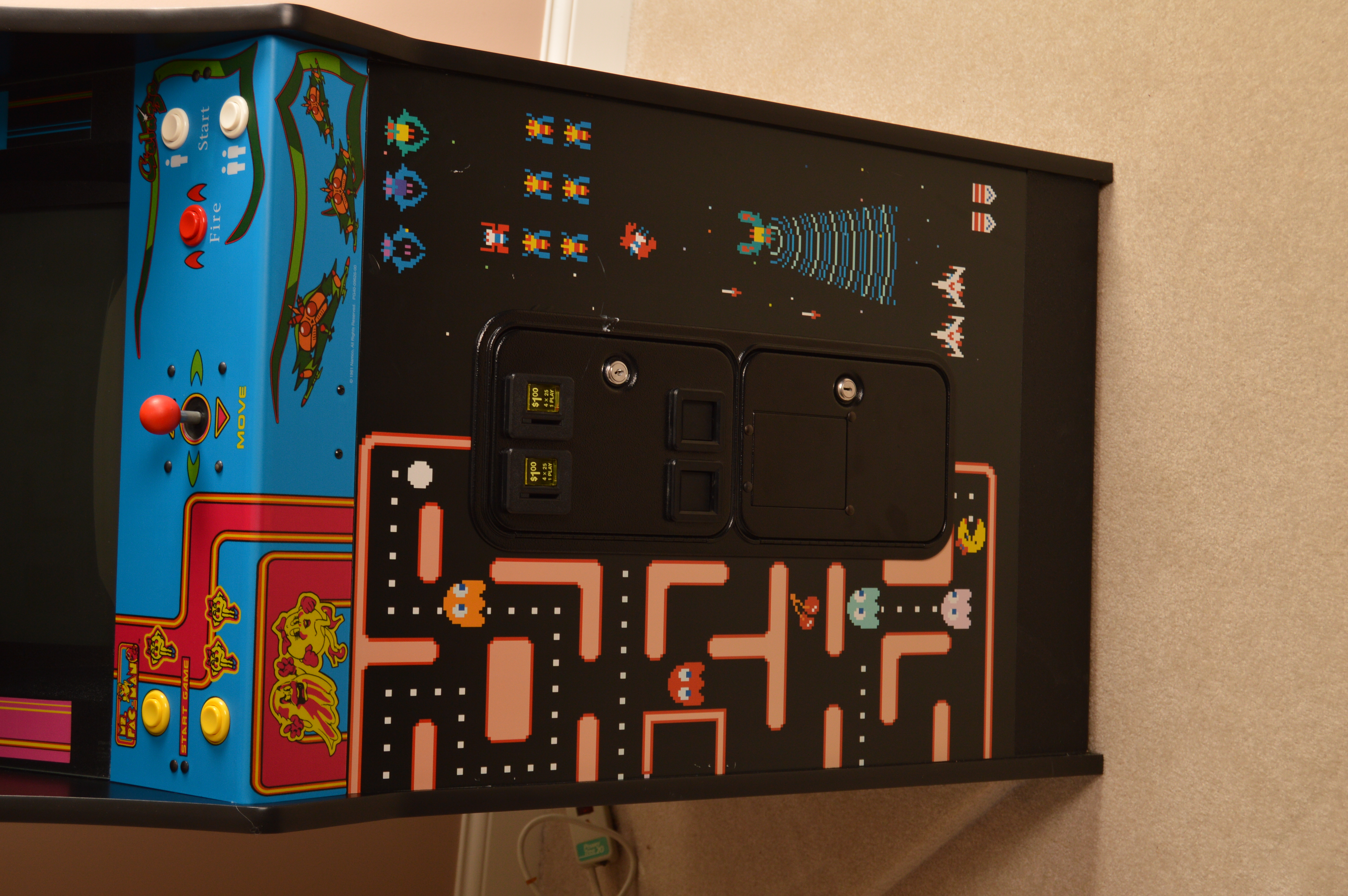 Modern Age Namco 'Ms. Pac-Man" and "Galaga" Arcade Cabinet
