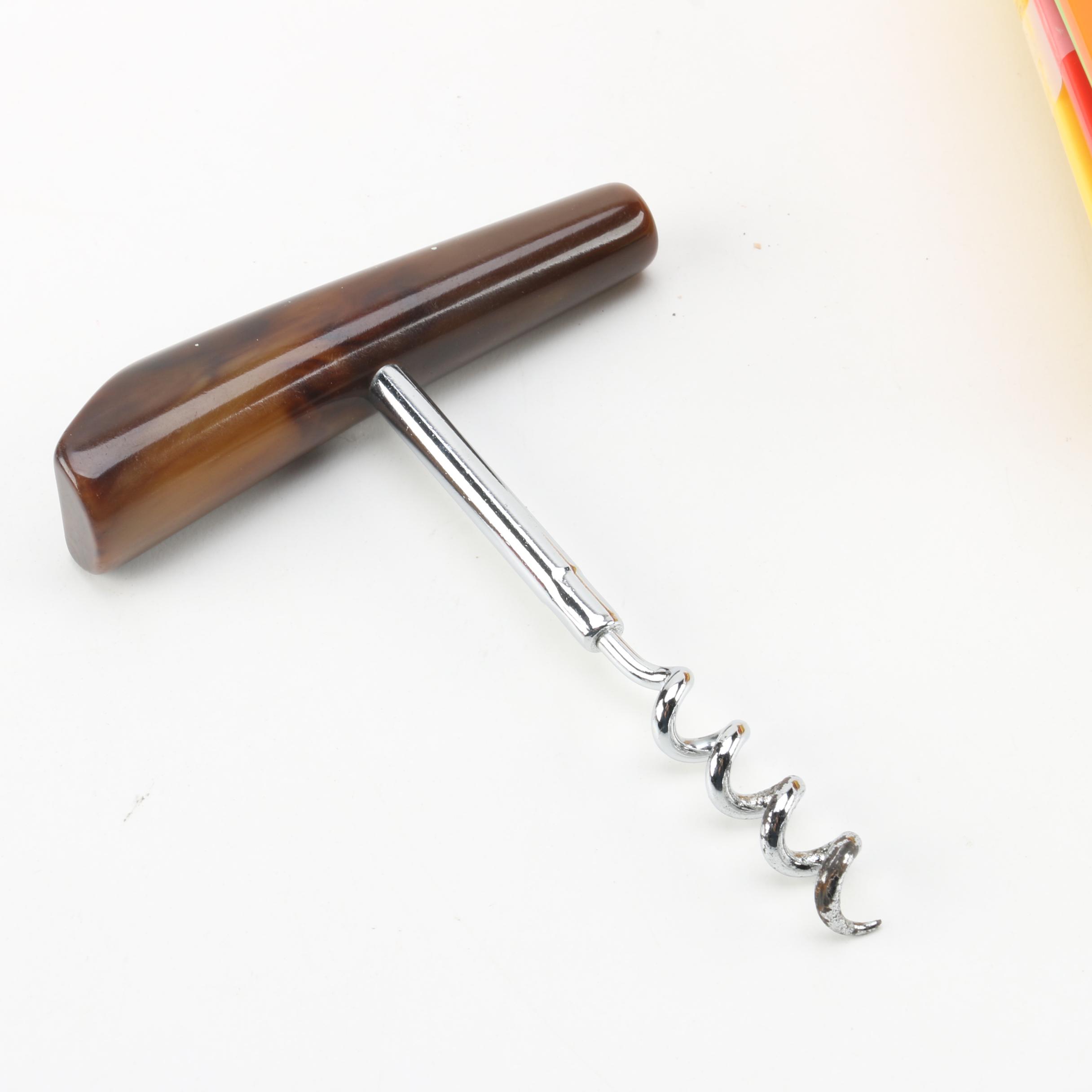 Bakelite Corkscrew and Melamine Trays