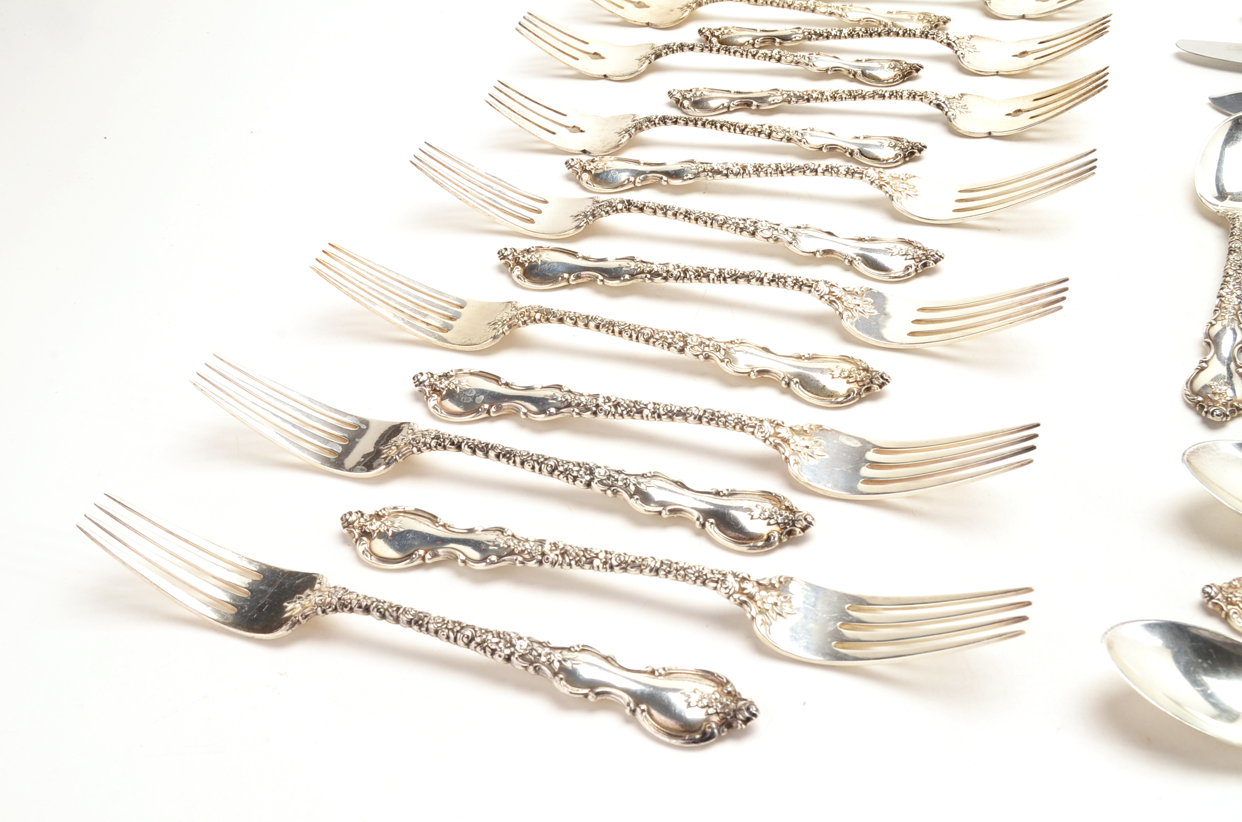 International Silver Co. Sterling Silver "Du Barry" Flatware