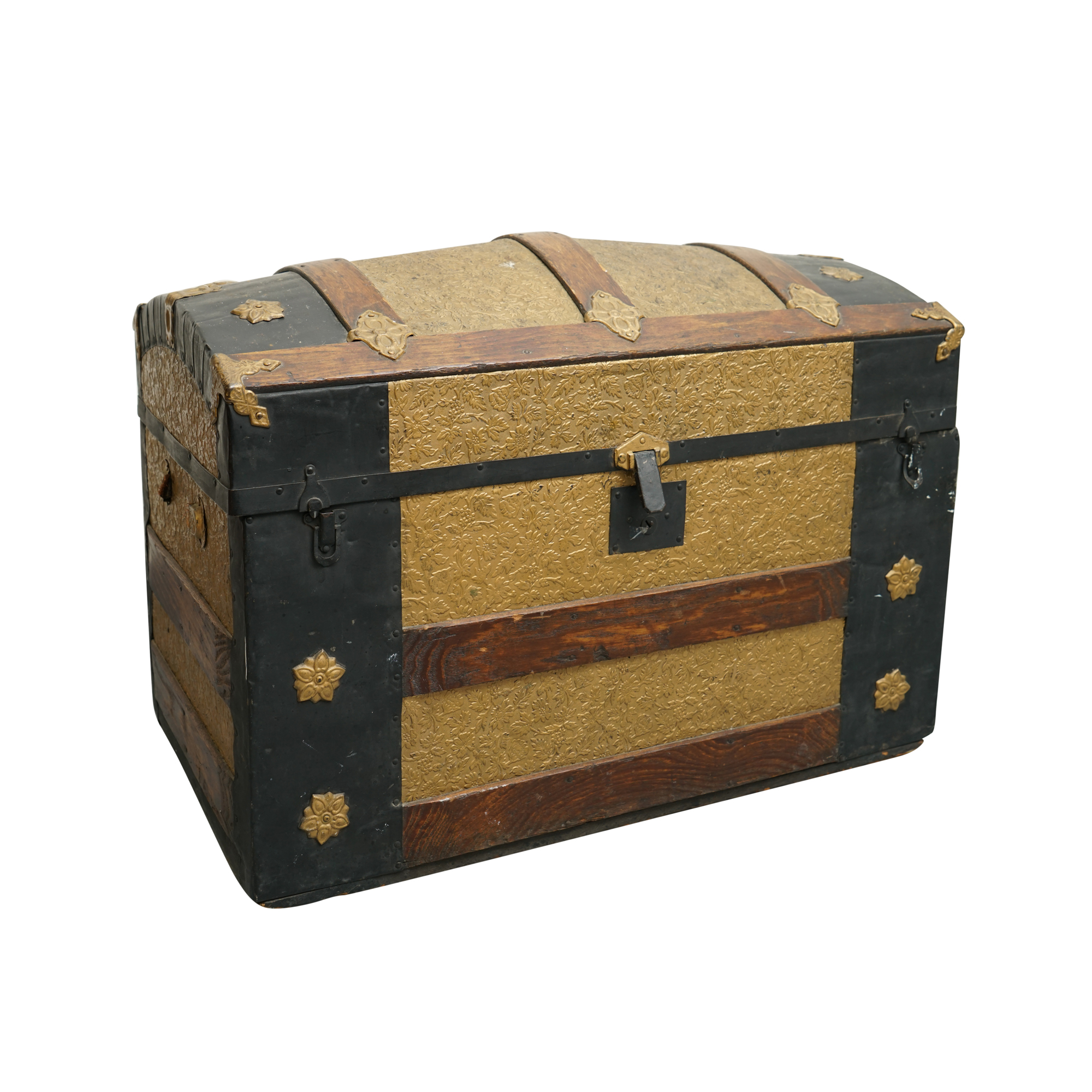 Vintage Dome Top Trunk with Casters