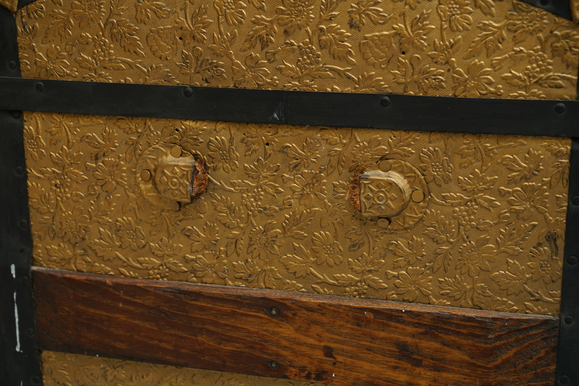 Vintage Dome Top Trunk with Casters