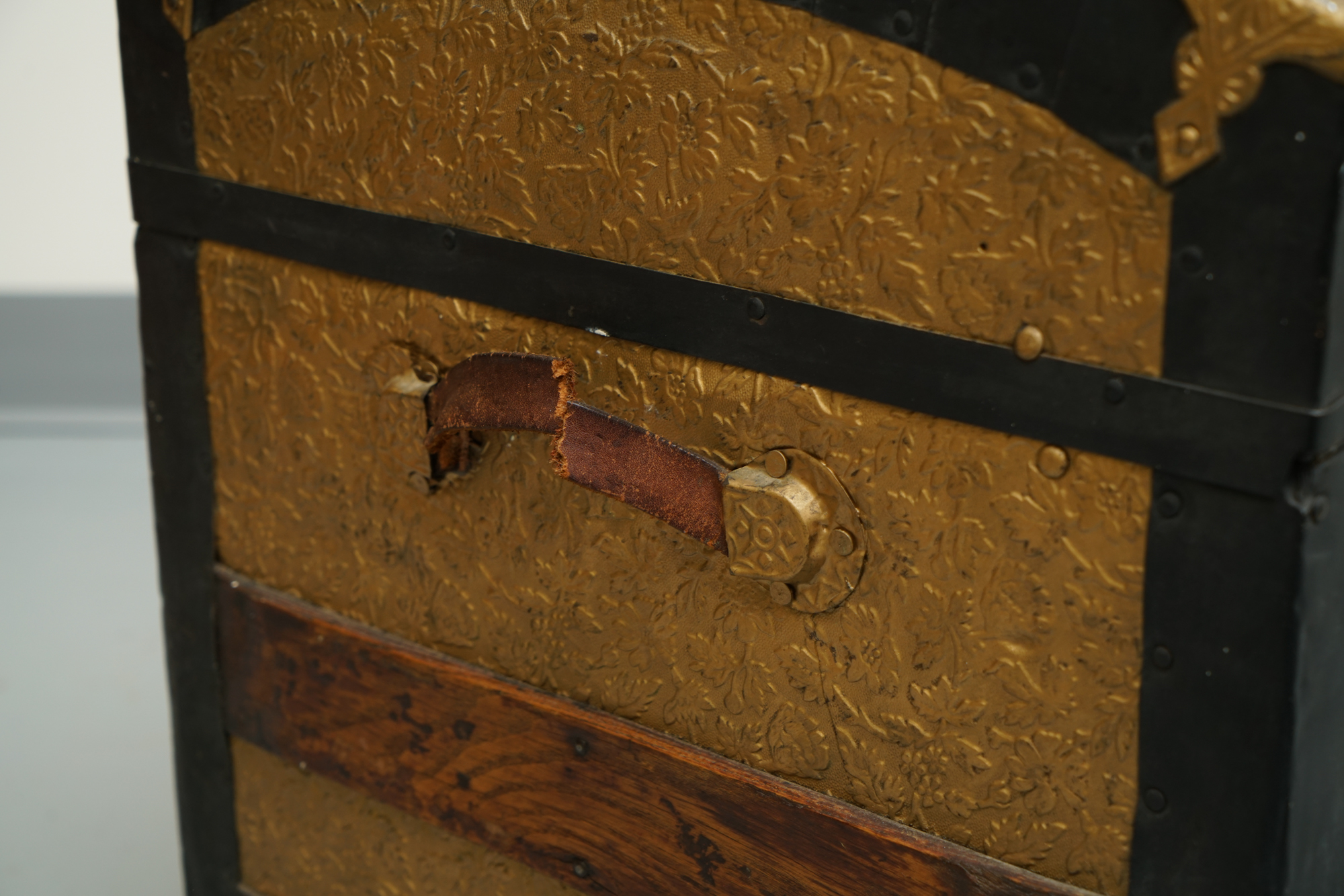 Vintage Dome Top Trunk with Casters