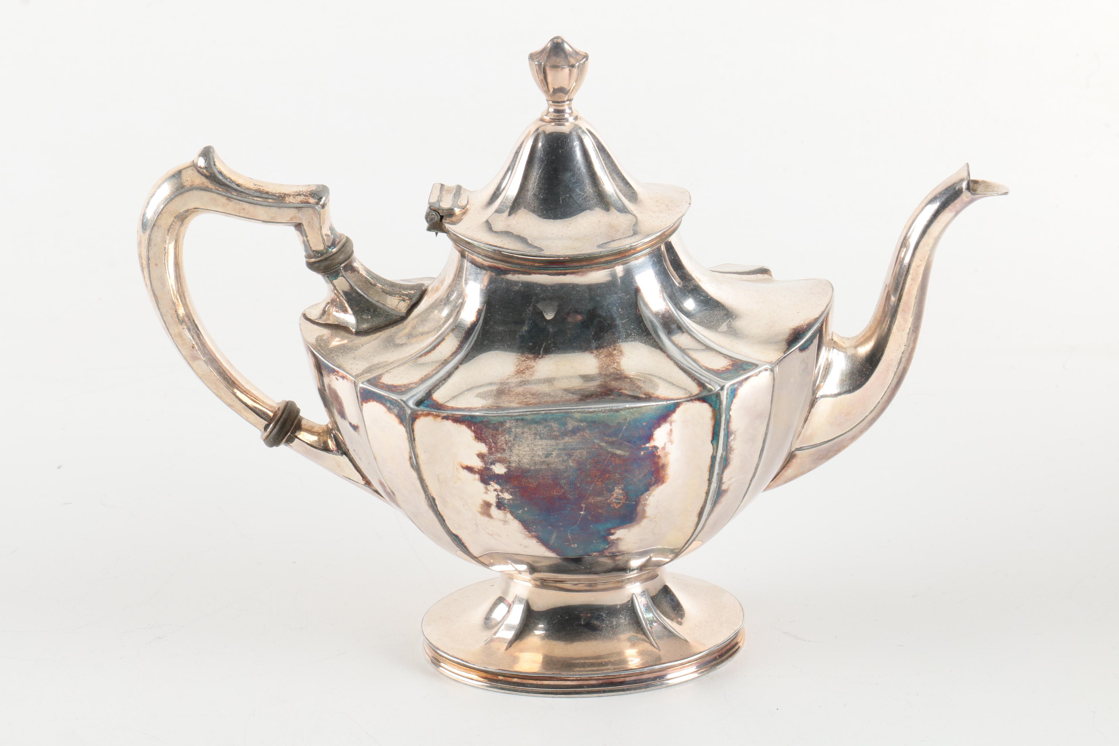 Derby Silver Plate Pitcher and Wallace Silver Plate Coffee Pot