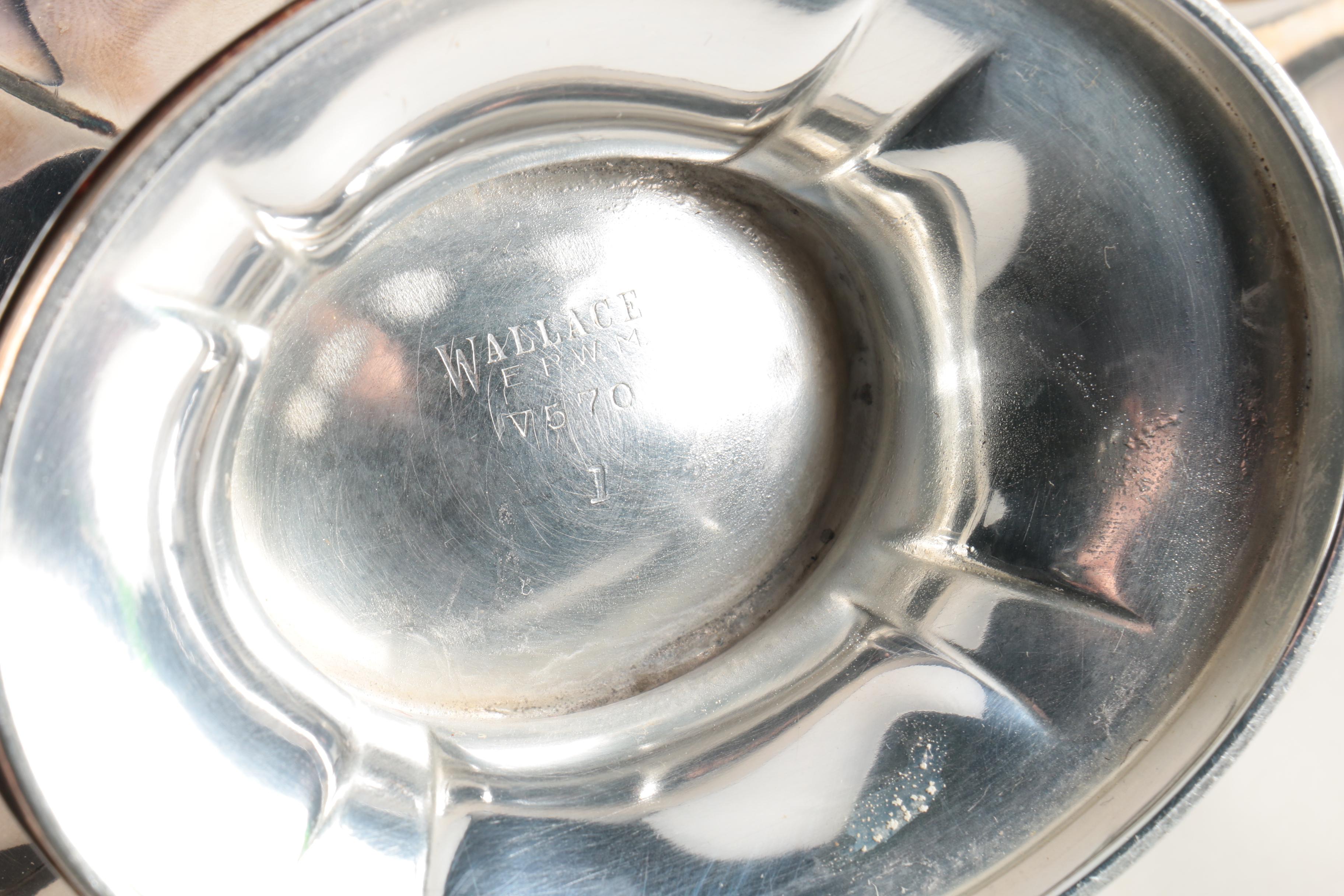 Derby Silver Plate Pitcher and Wallace Silver Plate Coffee Pot