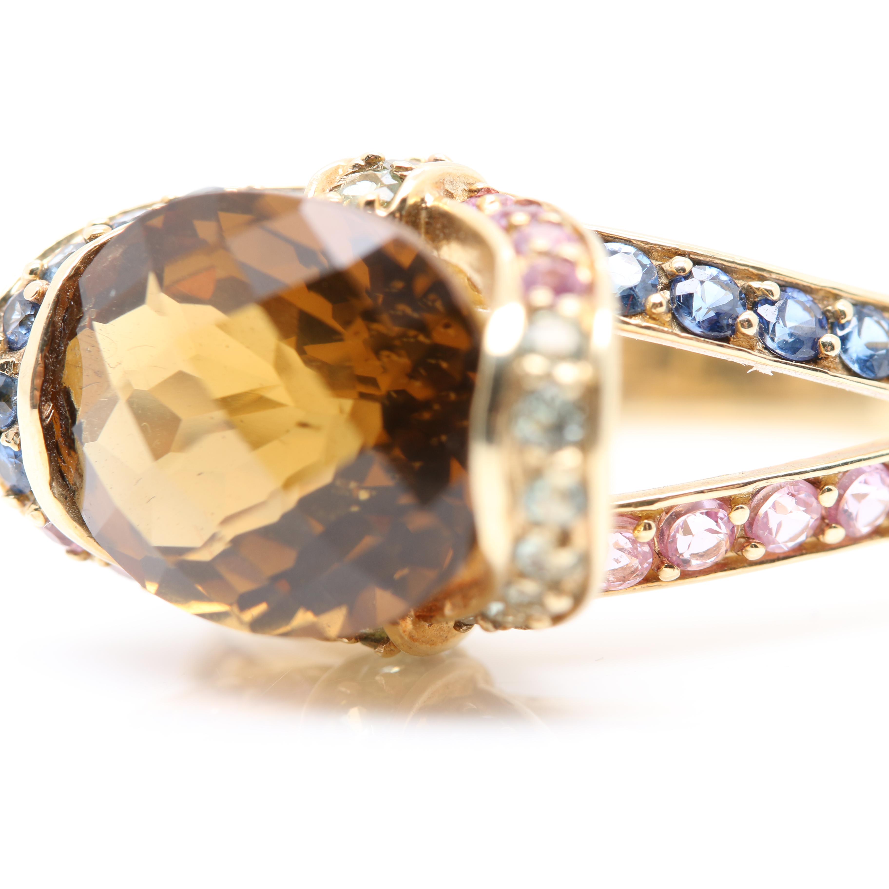 10K Yellow Gold Gemstone Ring Including Citrine