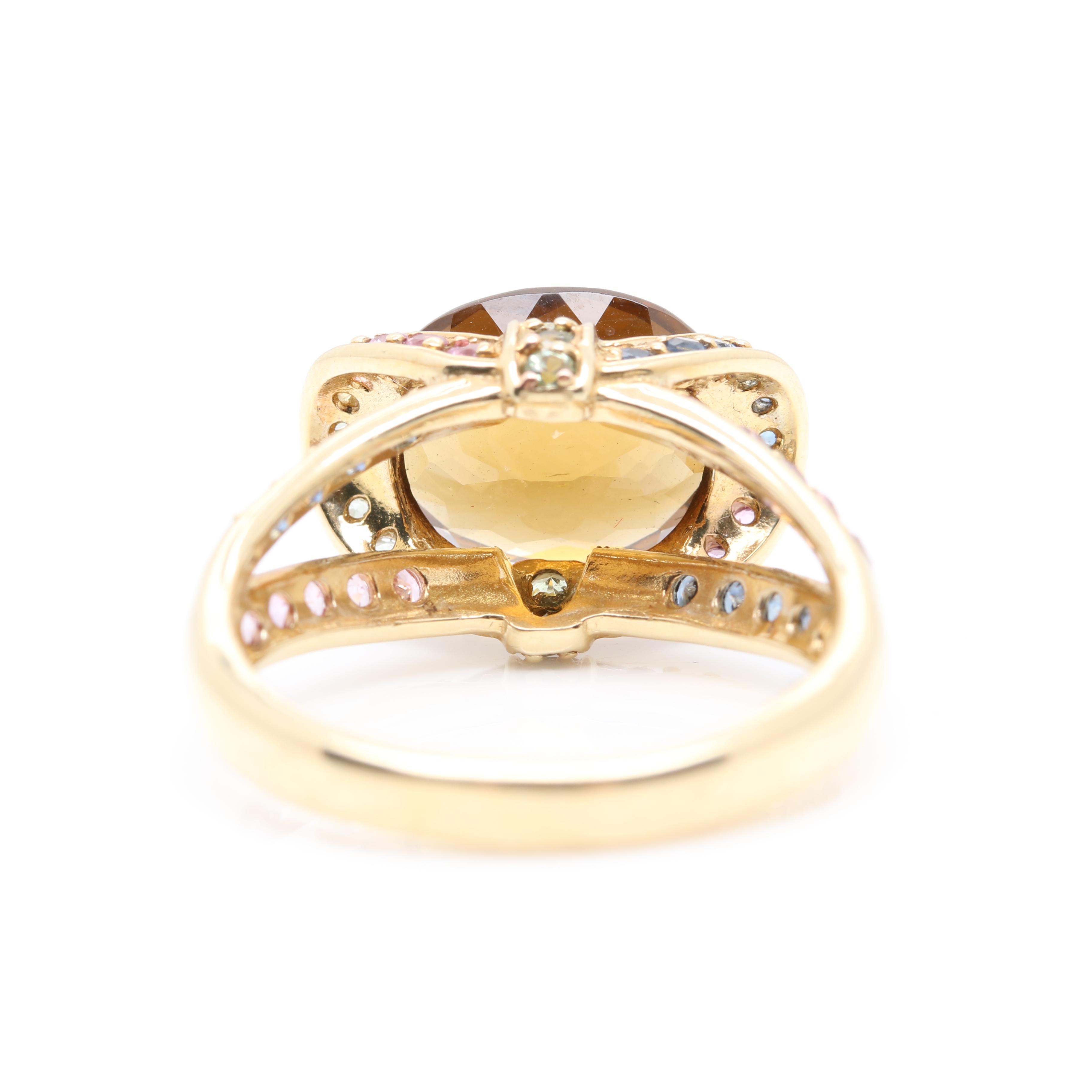 10K Yellow Gold Gemstone Ring Including Citrine