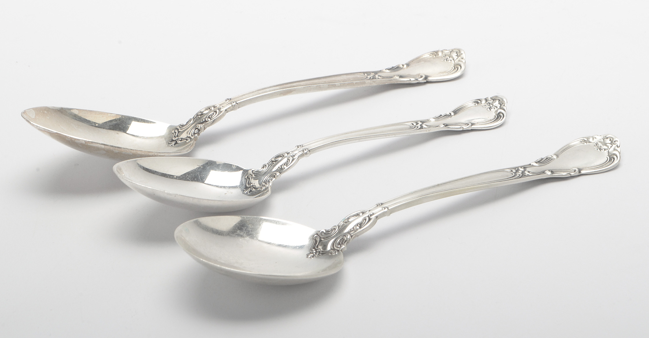 Gorham "Chantilly" Sterling Silver Flatware with Mahogany Storage Chest