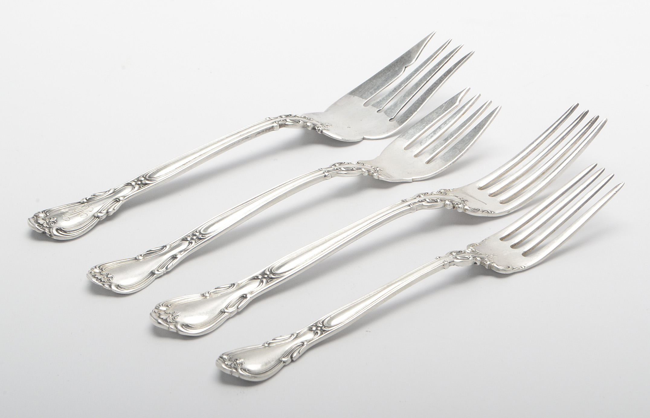 Gorham "Chantilly" Sterling Silver Flatware with Mahogany Storage Chest