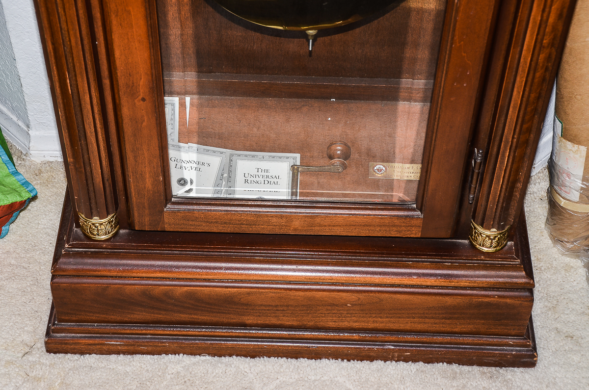 Wooden Grandfather Clock with Moon Phase Dial and USC Pendulum