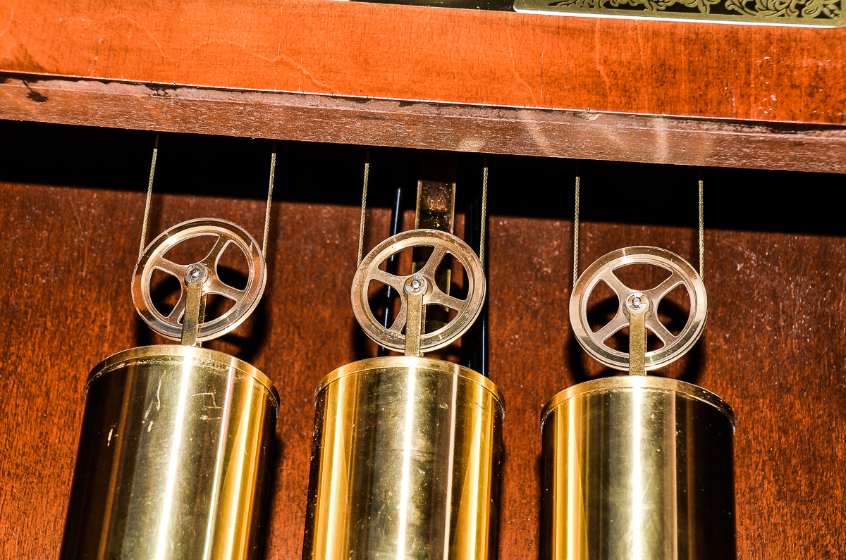 Wooden Grandfather Clock with Moon Phase Dial and USC Pendulum