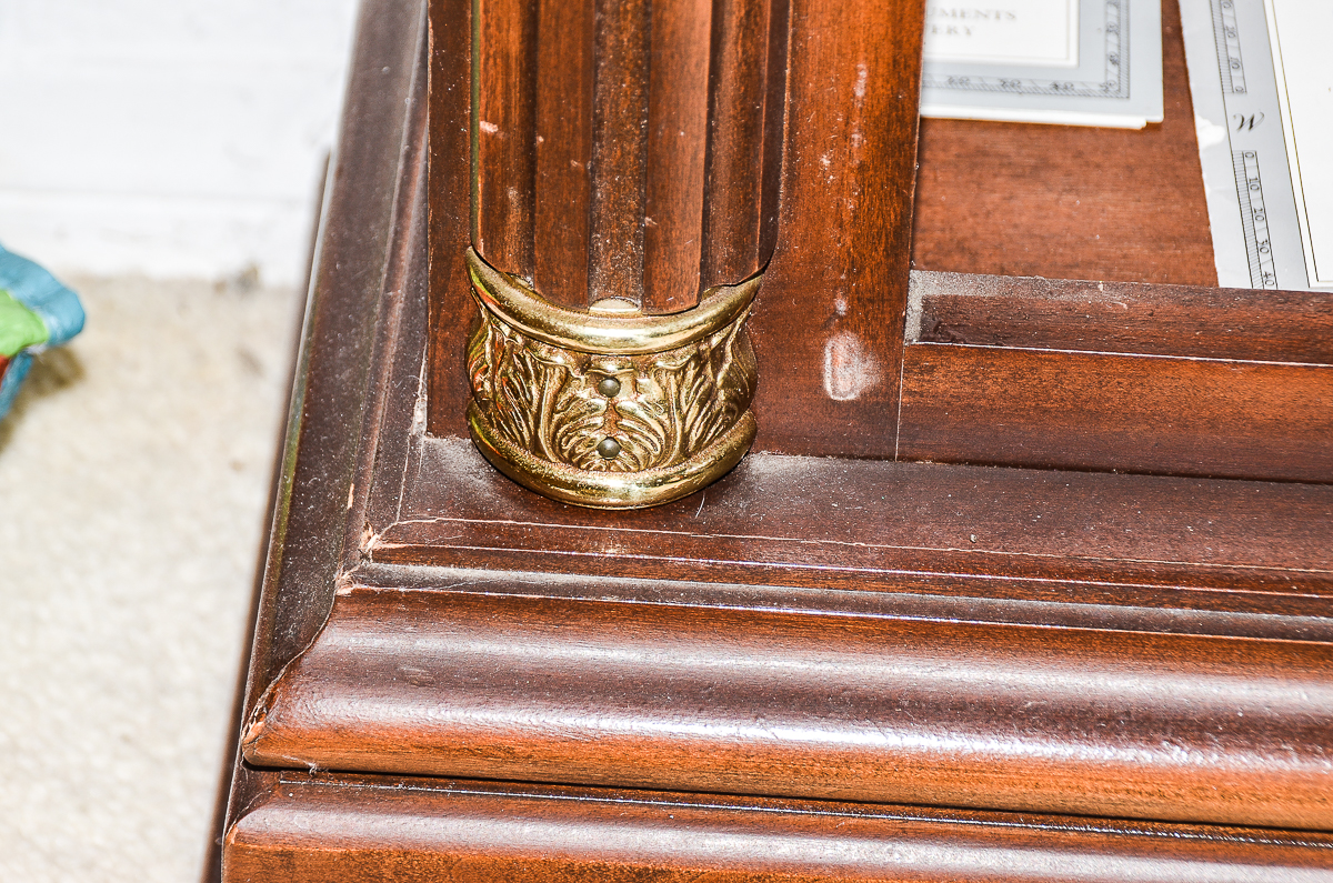 Wooden Grandfather Clock with Moon Phase Dial and USC Pendulum