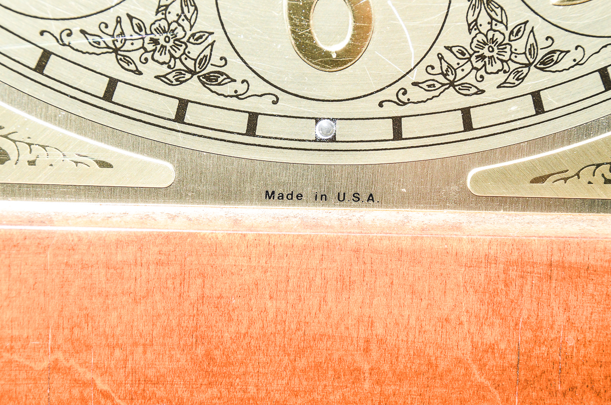 Wooden Grandfather Clock with Moon Phase Dial and USC Pendulum