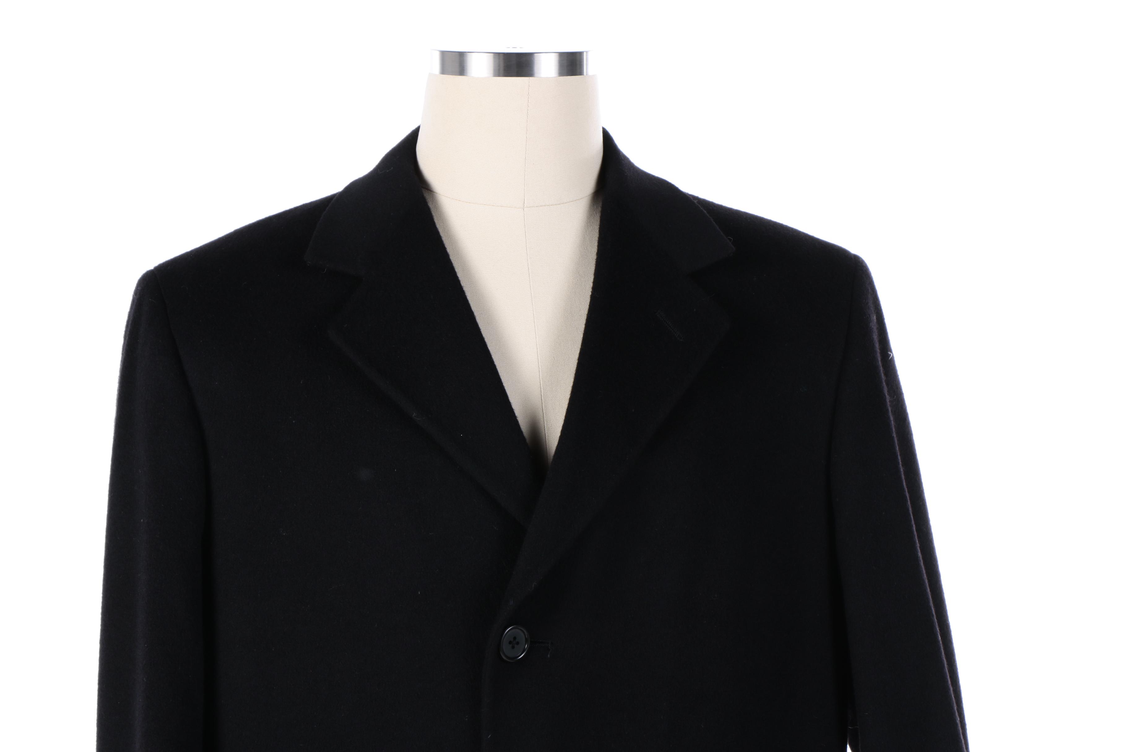 Men's Jacob Siegel Company for Nordstrom Black Cashmere Overcoat