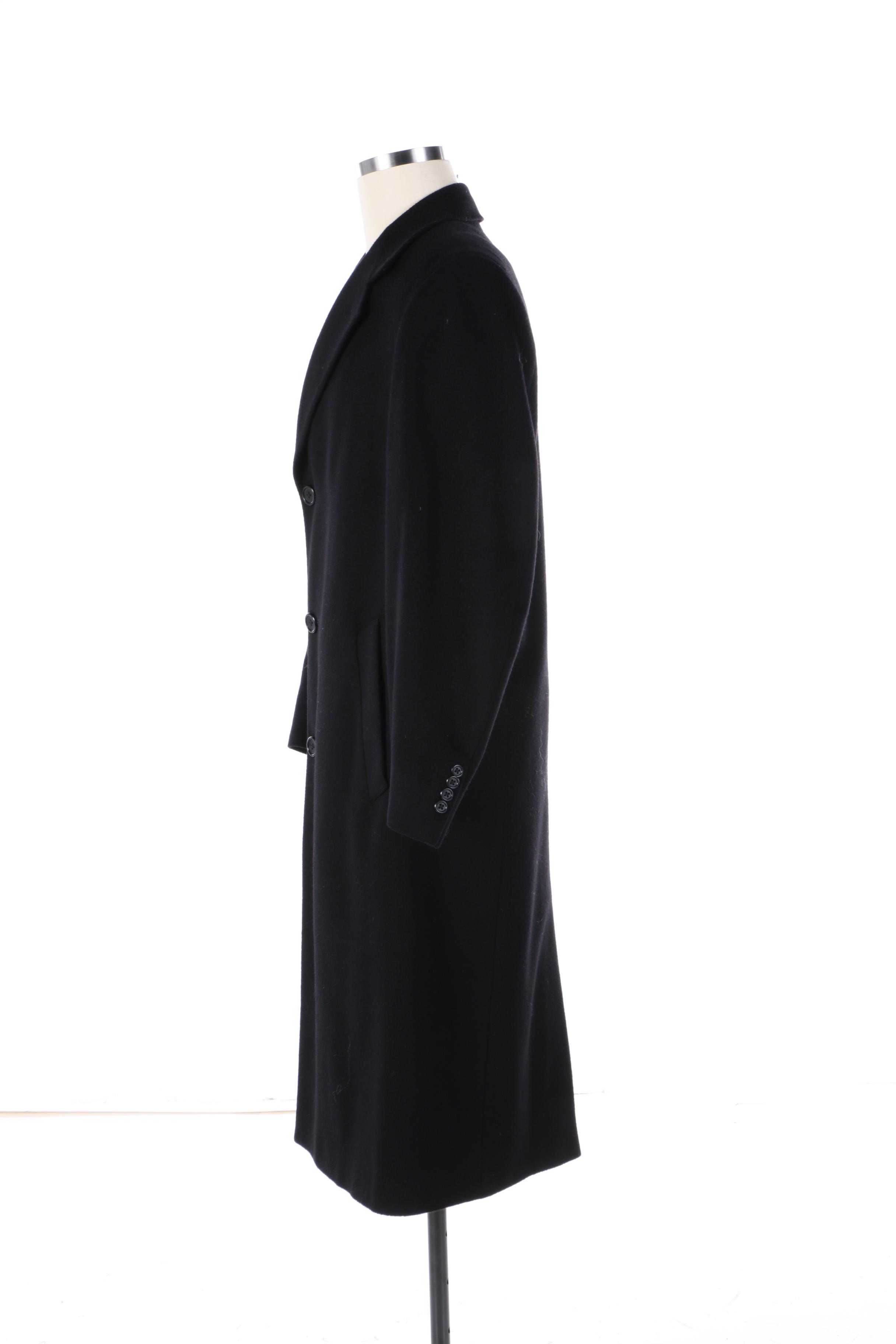 Men's Jacob Siegel Company for Nordstrom Black Cashmere Overcoat