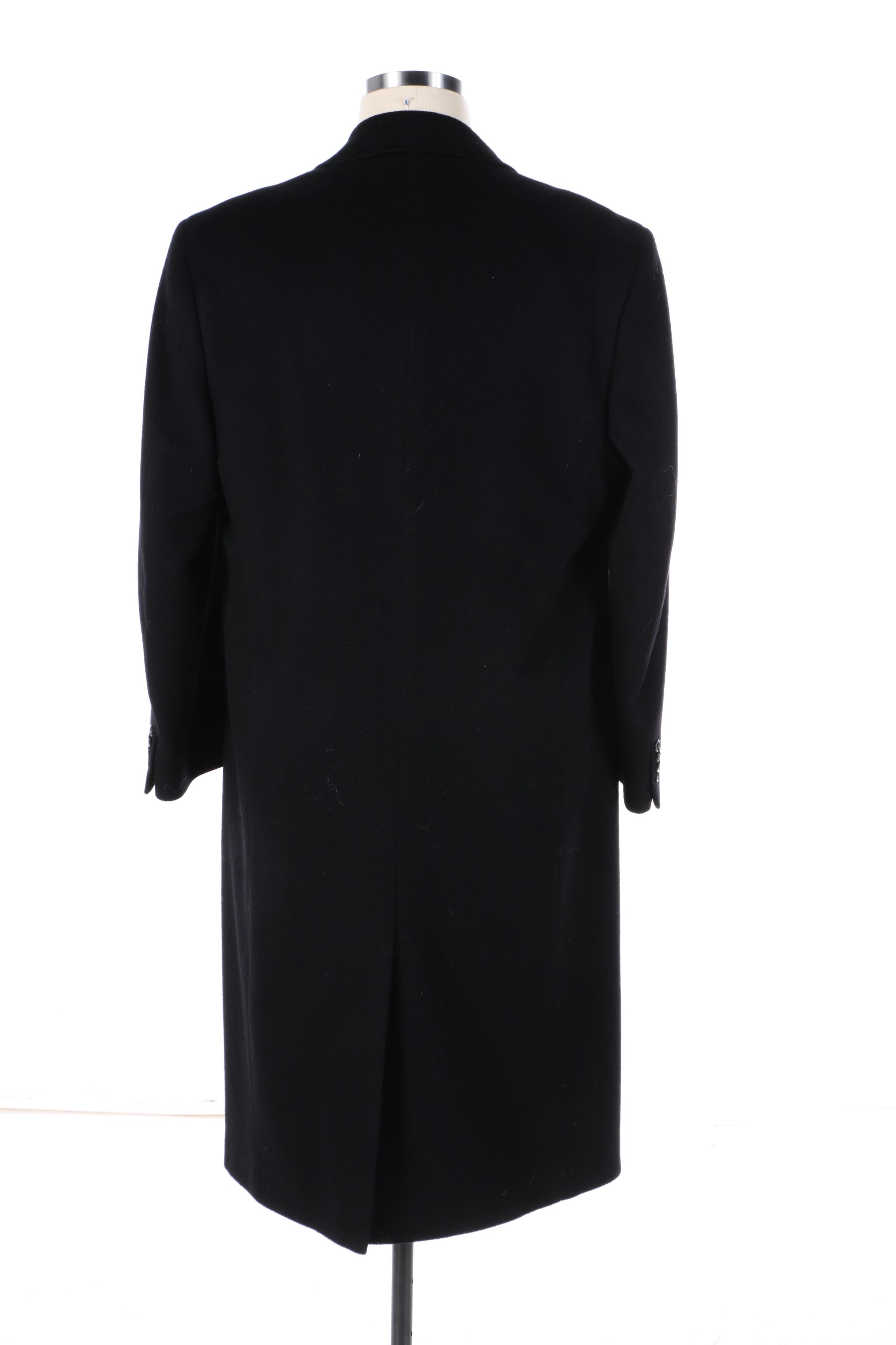 Men's Jacob Siegel Company for Nordstrom Black Cashmere Overcoat