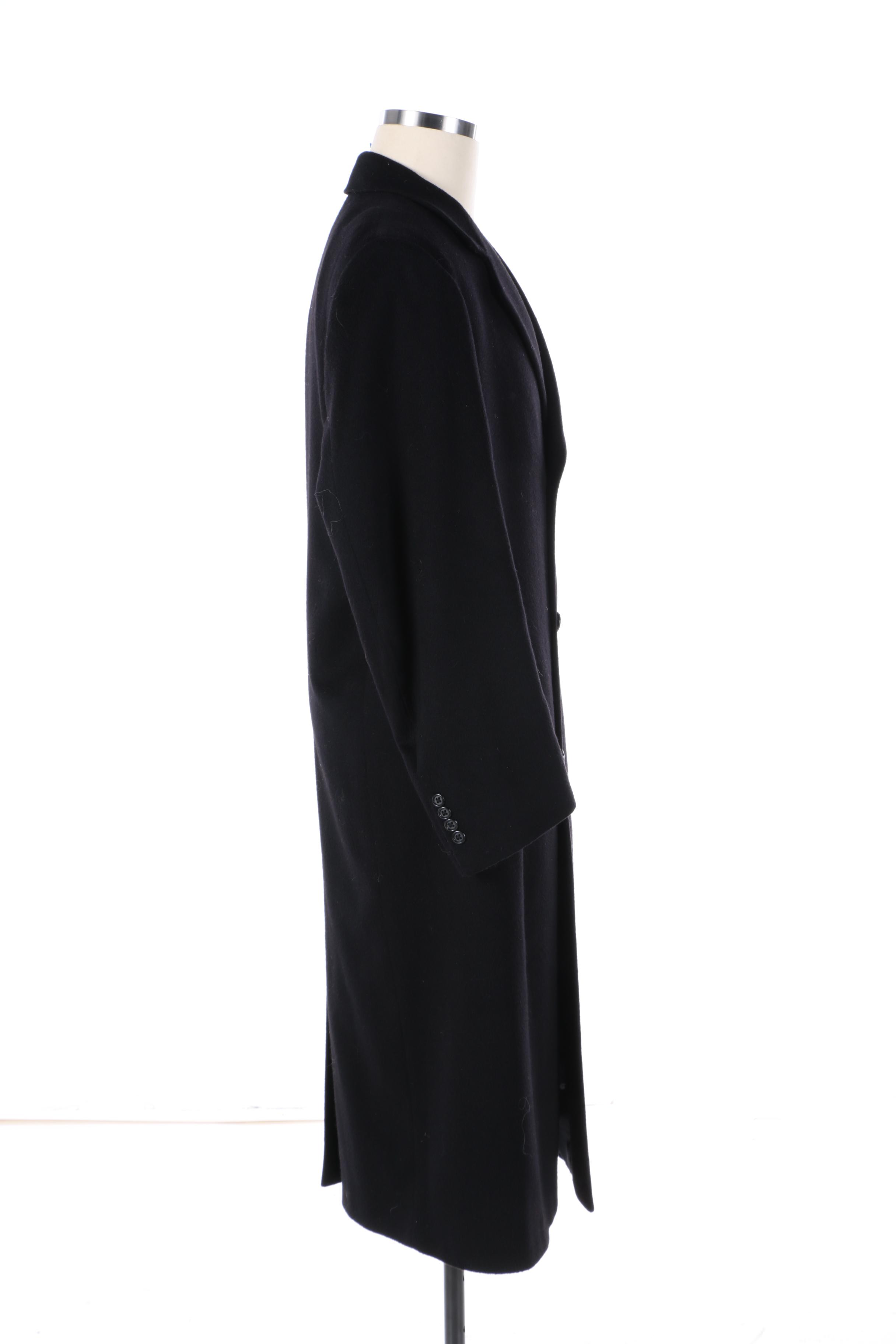 Men's Jacob Siegel Company for Nordstrom Black Cashmere Overcoat