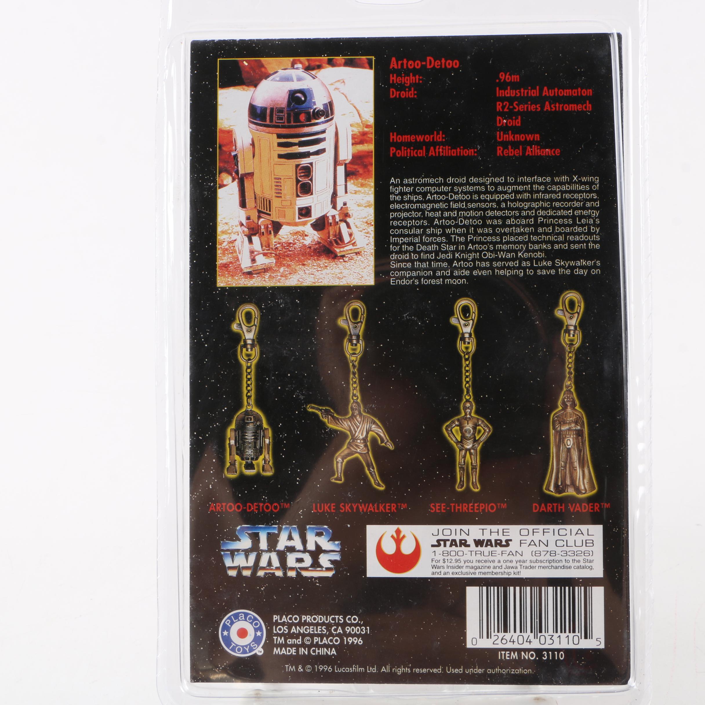 Sealed Placo "Star Wars" Die-Cast Keychains Complete Set