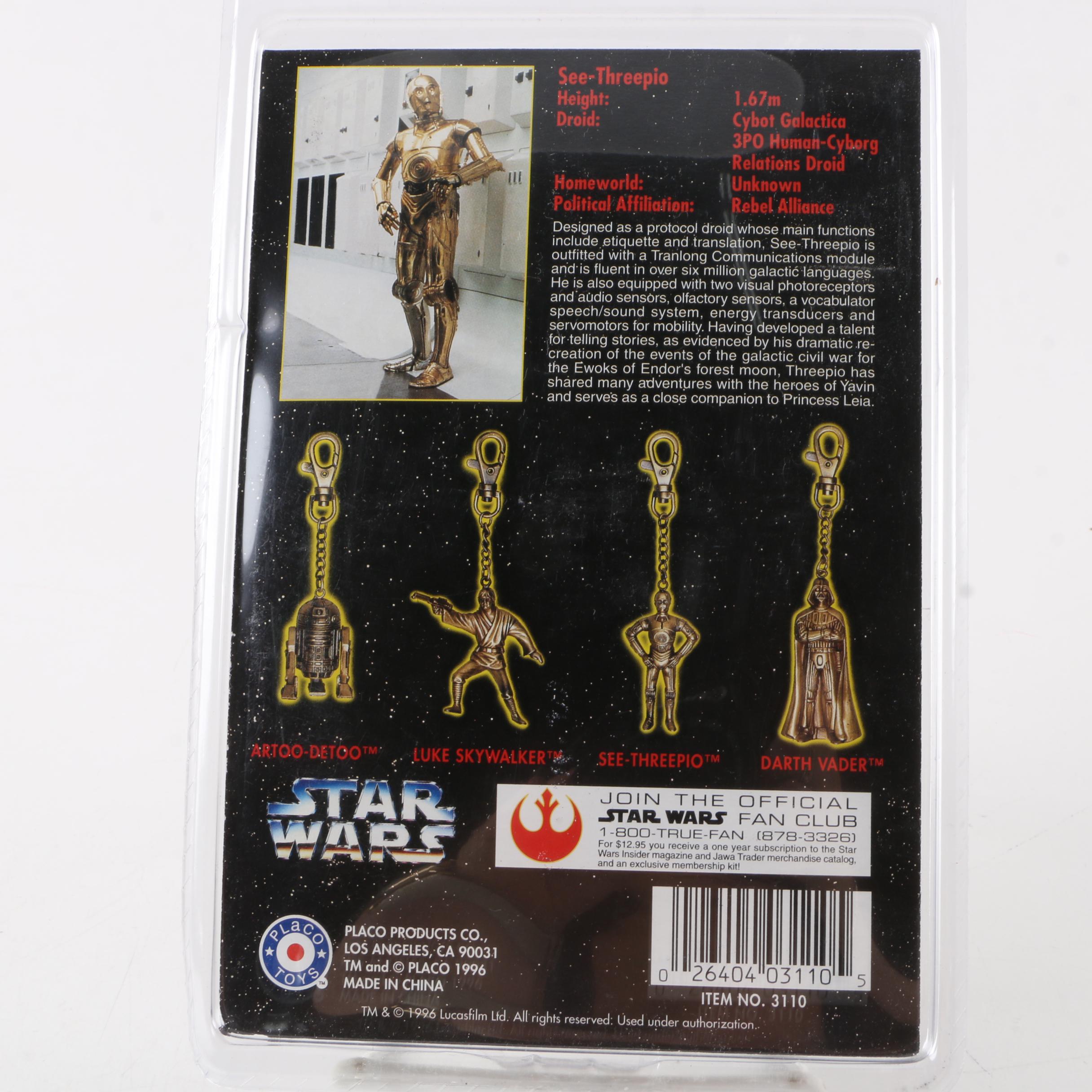 Sealed Placo "Star Wars" Die-Cast Keychains Complete Set