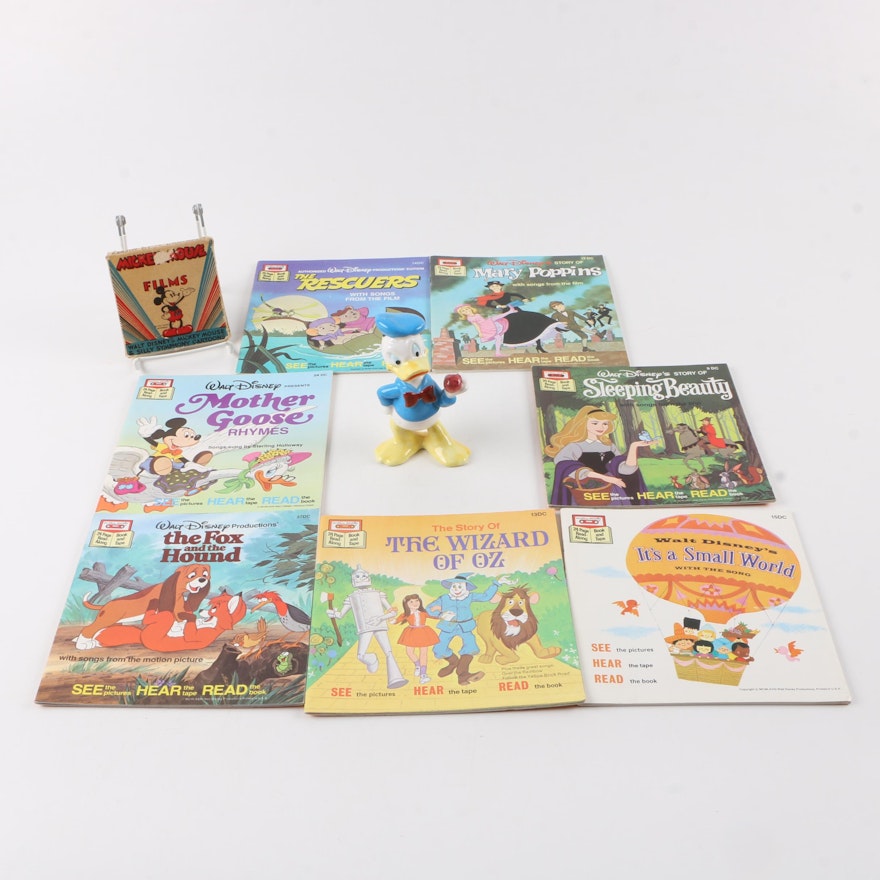 Walt Disney's Donald Duck Figurine, Mickey Mouse Film and Children's Books