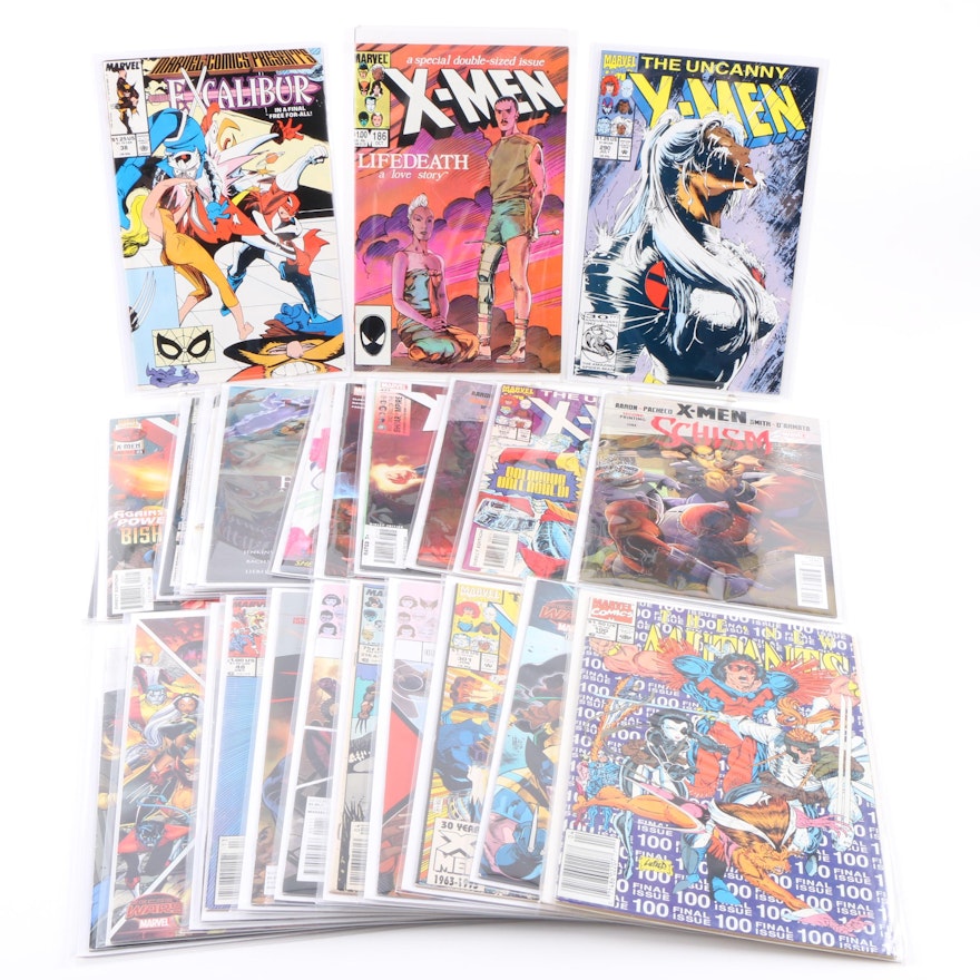 Modern Age Marvel Comic Books Including "X-Men" and "Excalibur"
