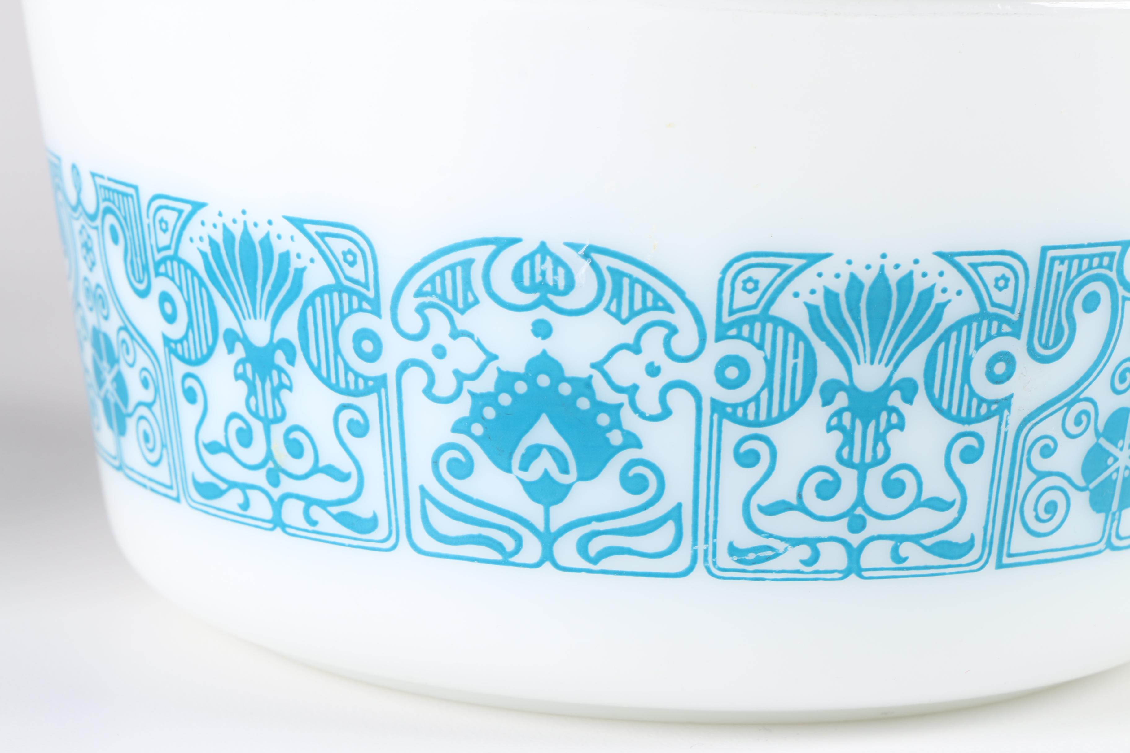 Pyrex "Horizon Blue" Refrigerator Dish and Casserole Dish, Circa 1969-1972
