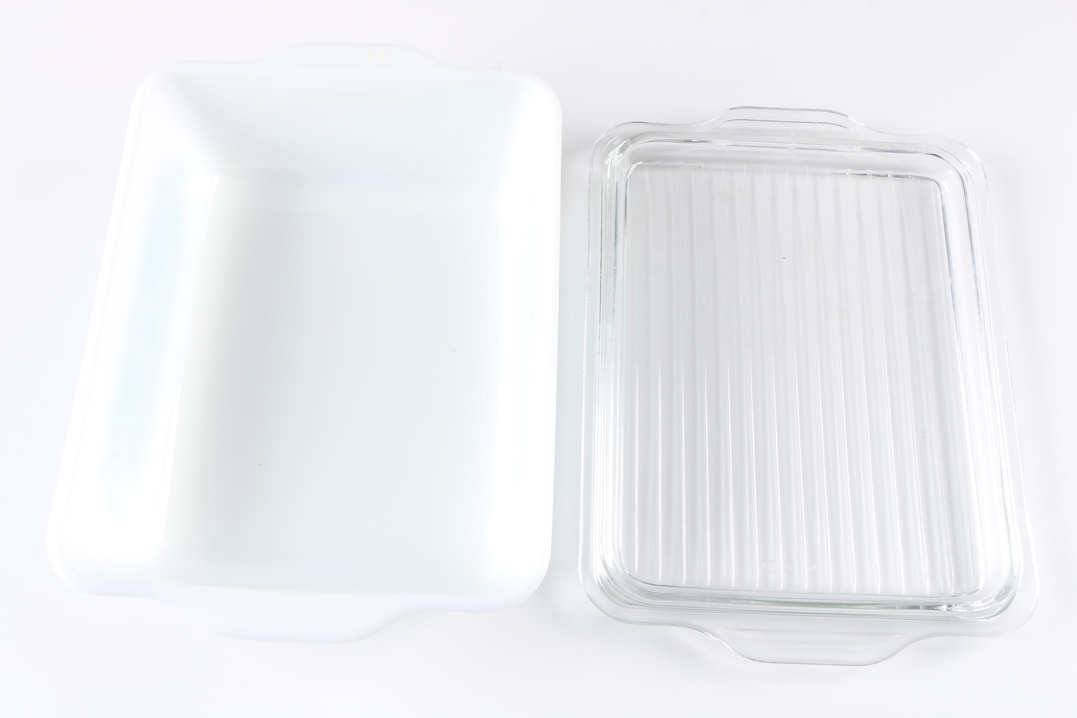 Pyrex "Horizon Blue" Refrigerator Dish and Casserole Dish, Circa 1969-1972