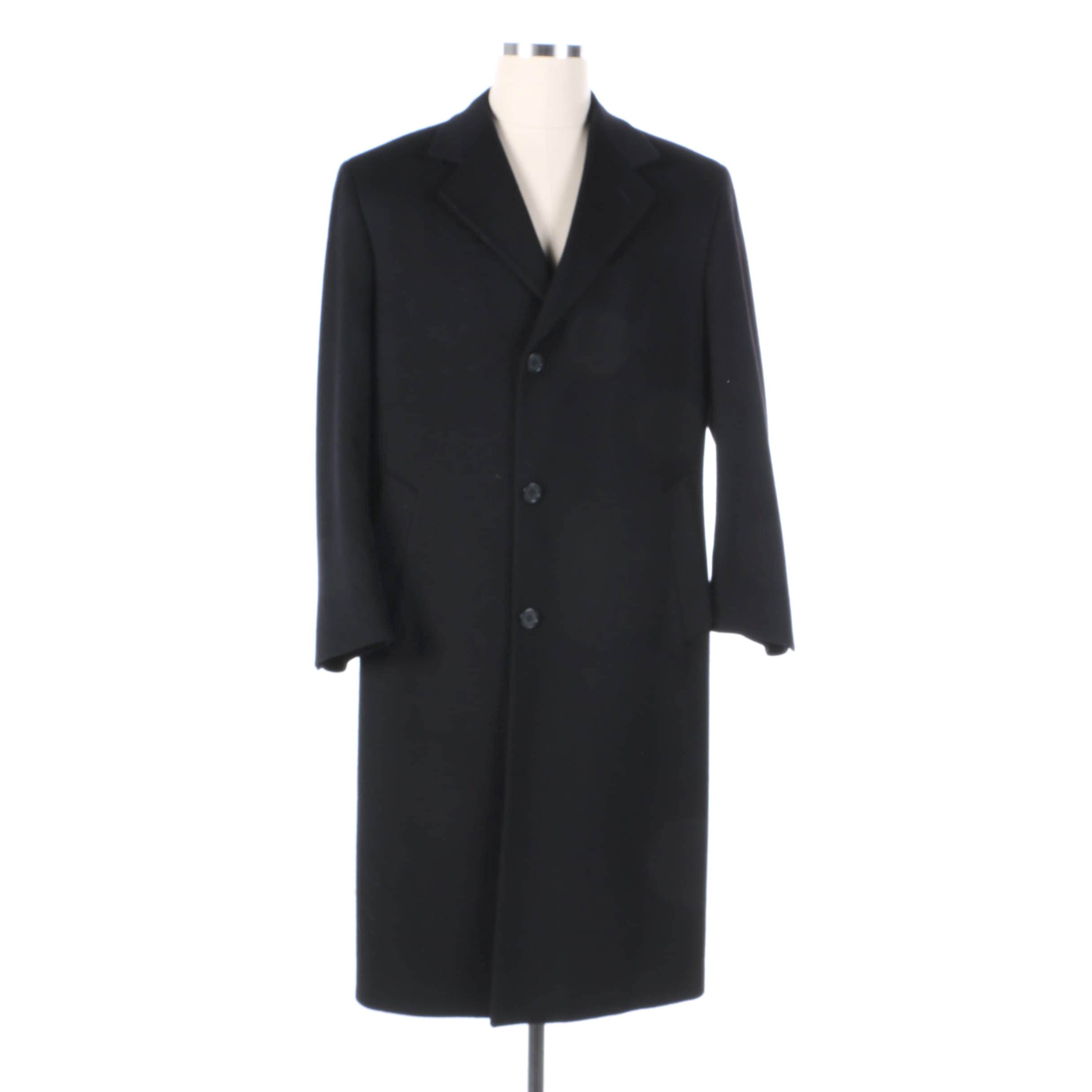 Men's Jacob Siegel Company for Nordstrom Black Cashmere Overcoat