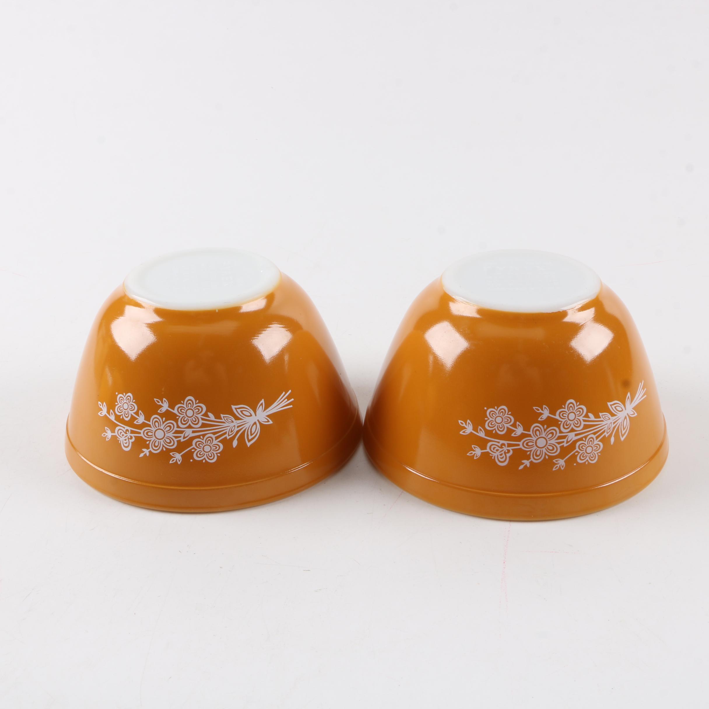 Vintage Pyrex "Butterfly Gold" Mixing Bowls and Baking Dishes 1972-81