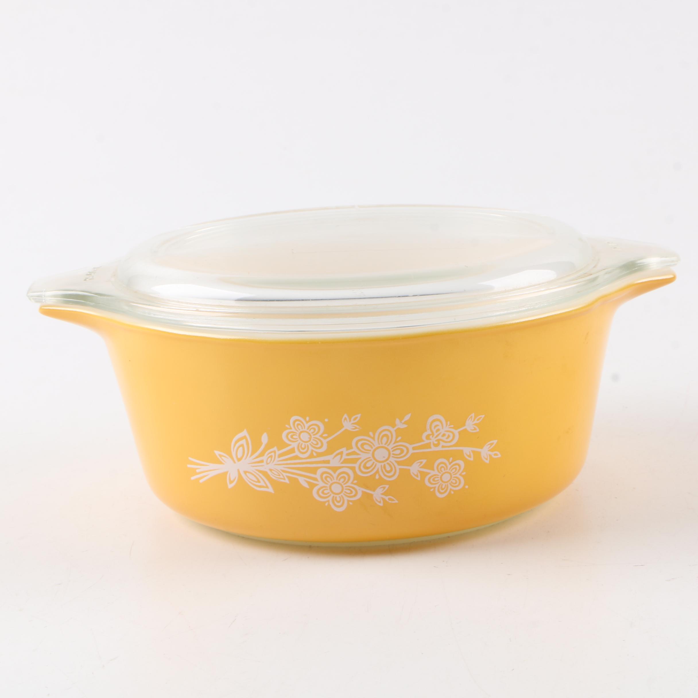 Vintage Pyrex "Butterfly Gold" Mixing Bowls and Baking Dishes 1972-81