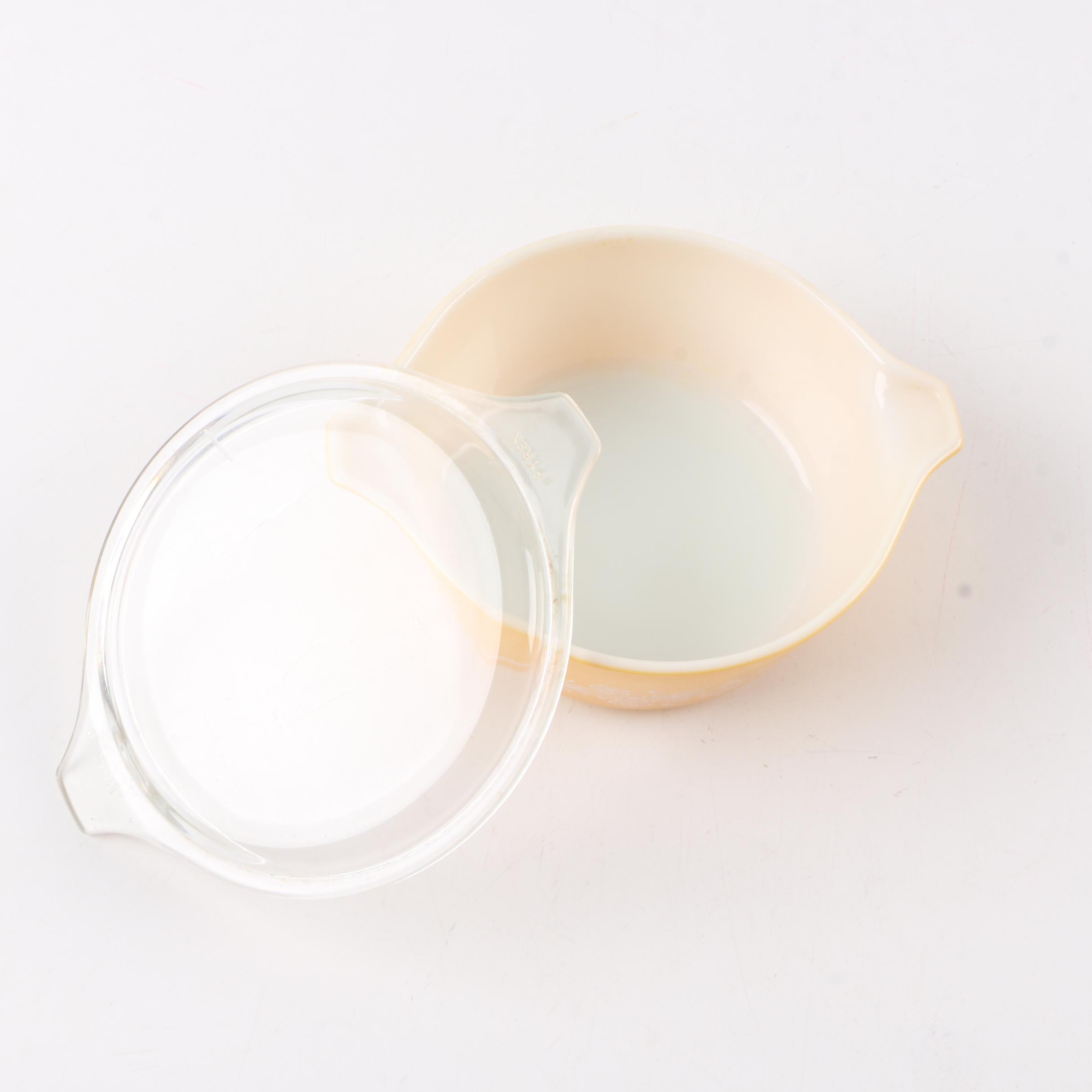 Vintage Pyrex "Butterfly Gold" Mixing Bowls and Baking Dishes 1972-81