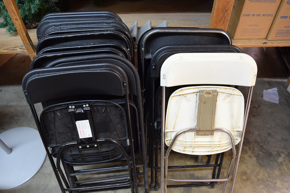 Metal and Plastic Folding Chairs