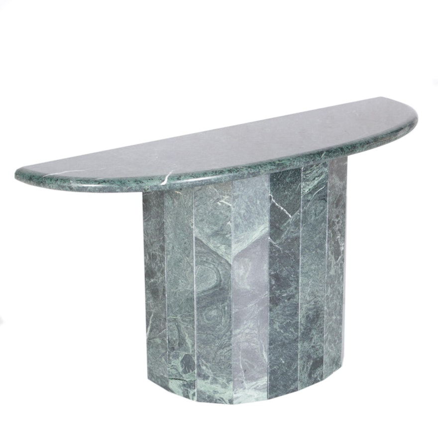 Green Marble Demilune Console Table