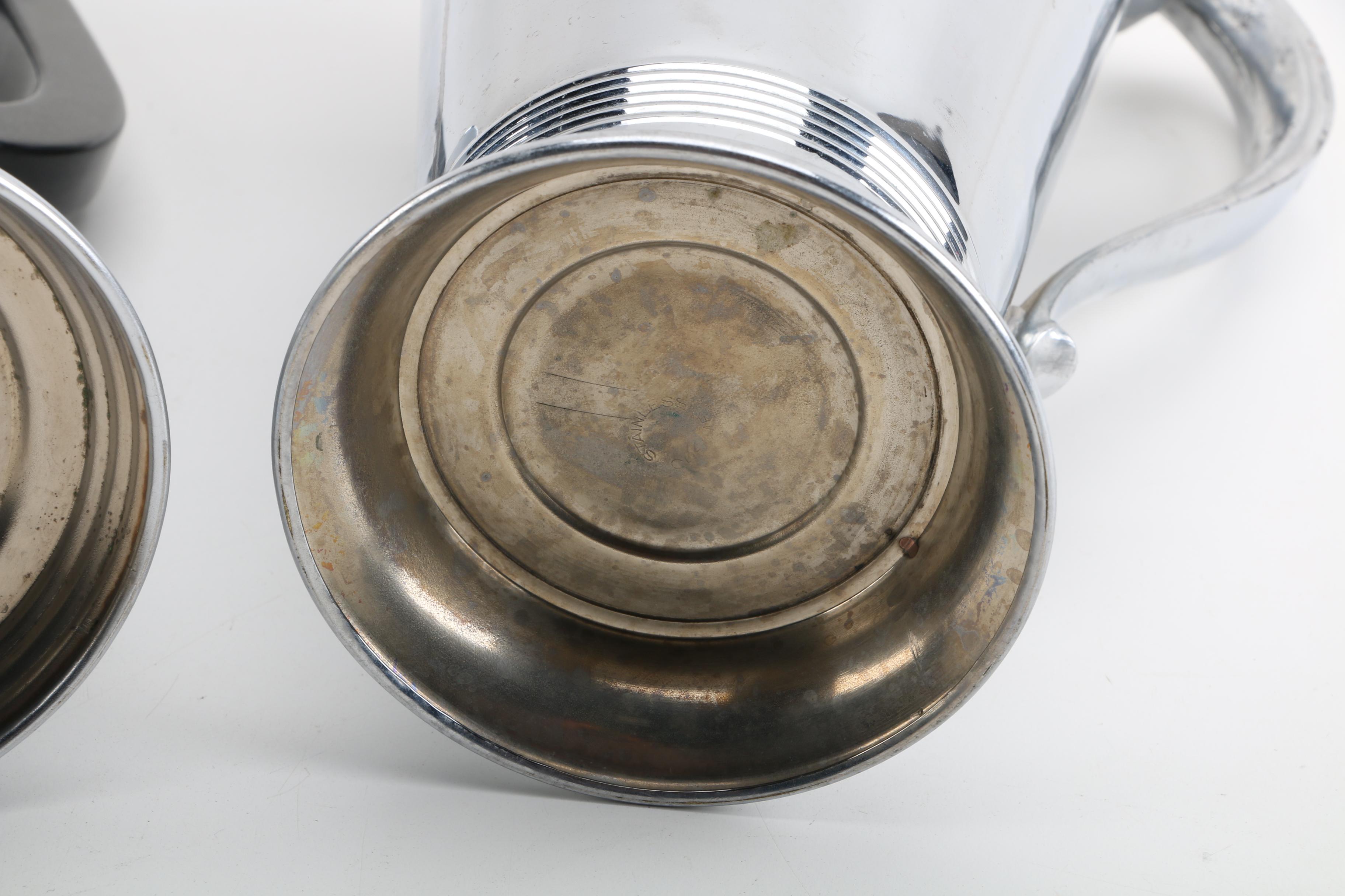 Group of Art Deco Chromed Metal Barware