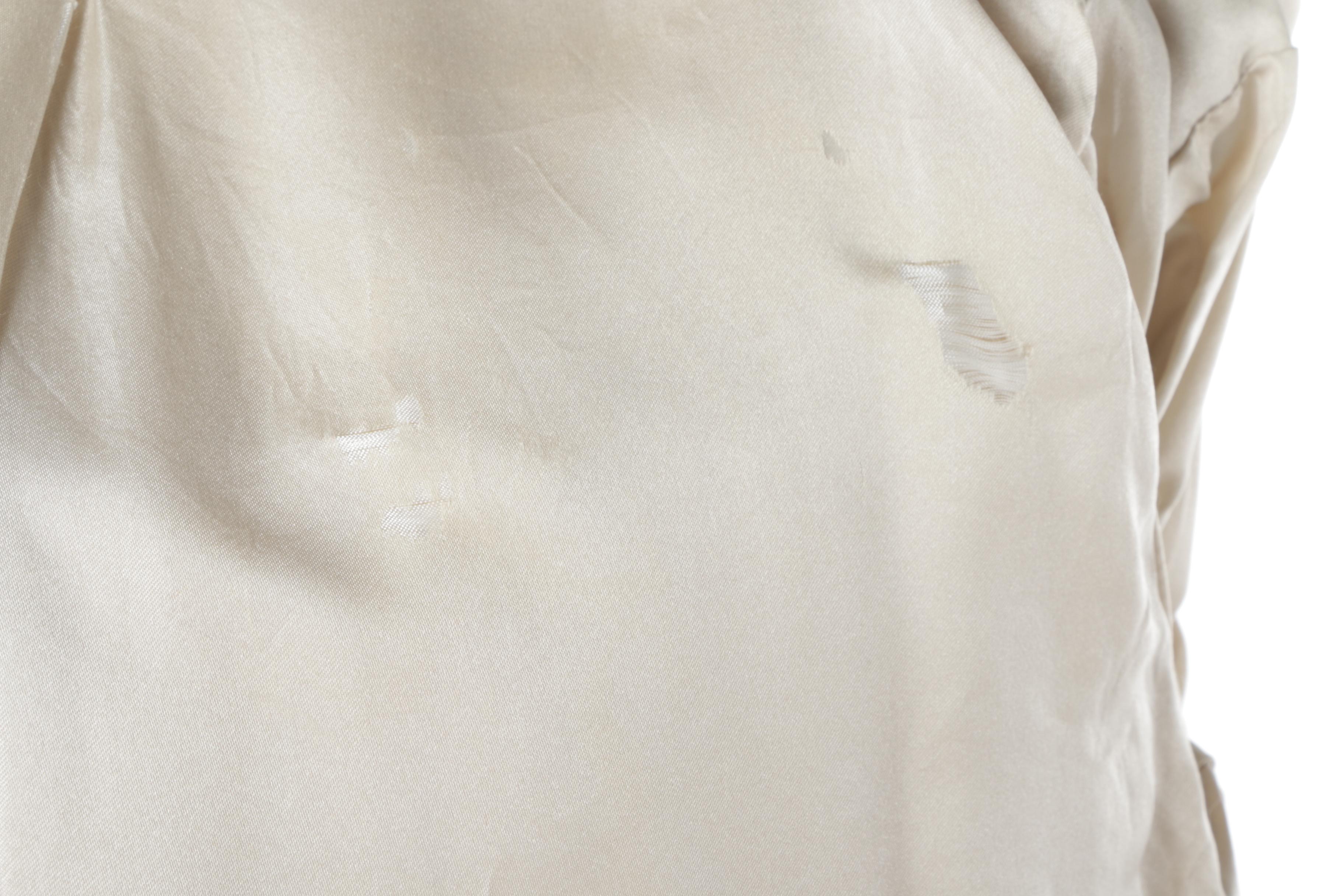 Women's Platinum Mink Fur Coat with White Fox Fur Collar