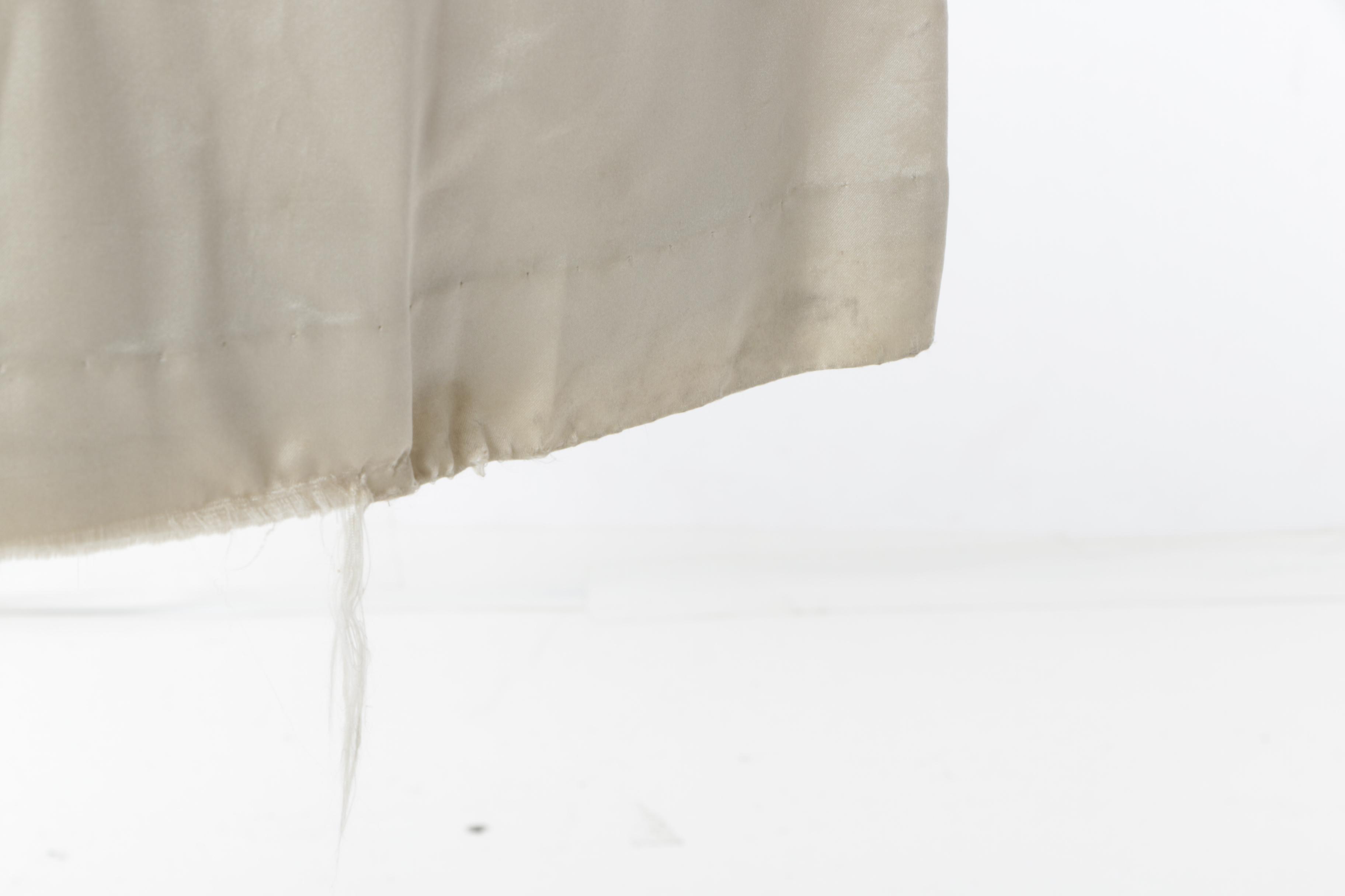 Women's Platinum Mink Fur Coat with White Fox Fur Collar